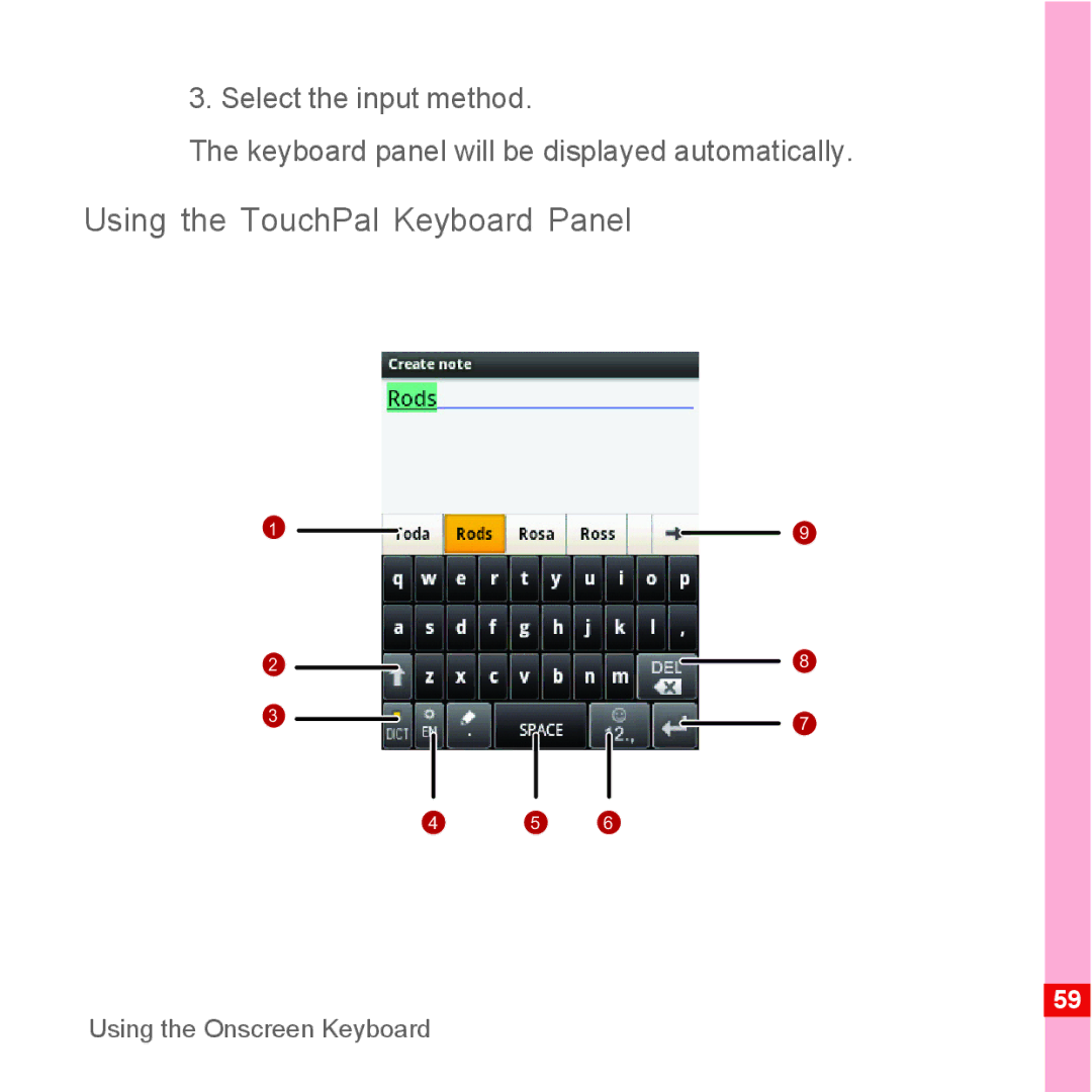 Huawei U8110 manual Using the TouchPal Keyboard Panel 