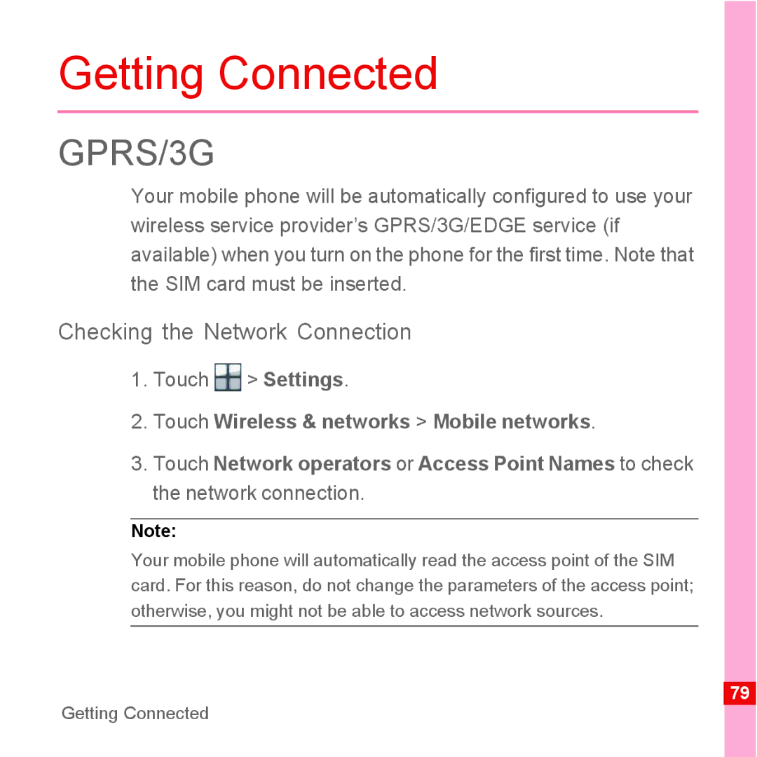 Huawei U8110 manual Getting Connected, Checking the Network Connection 