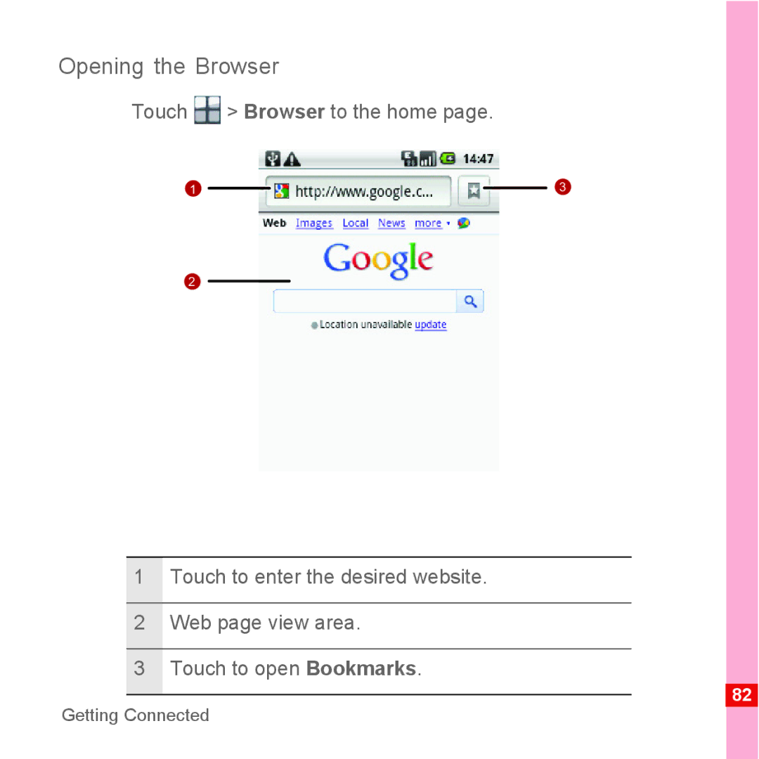 Huawei U8110 manual Opening the Browser 