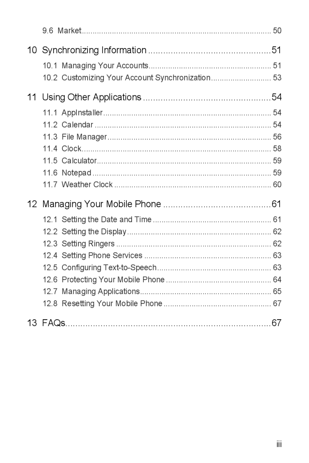 Huawei U8185-1 manual Iii 