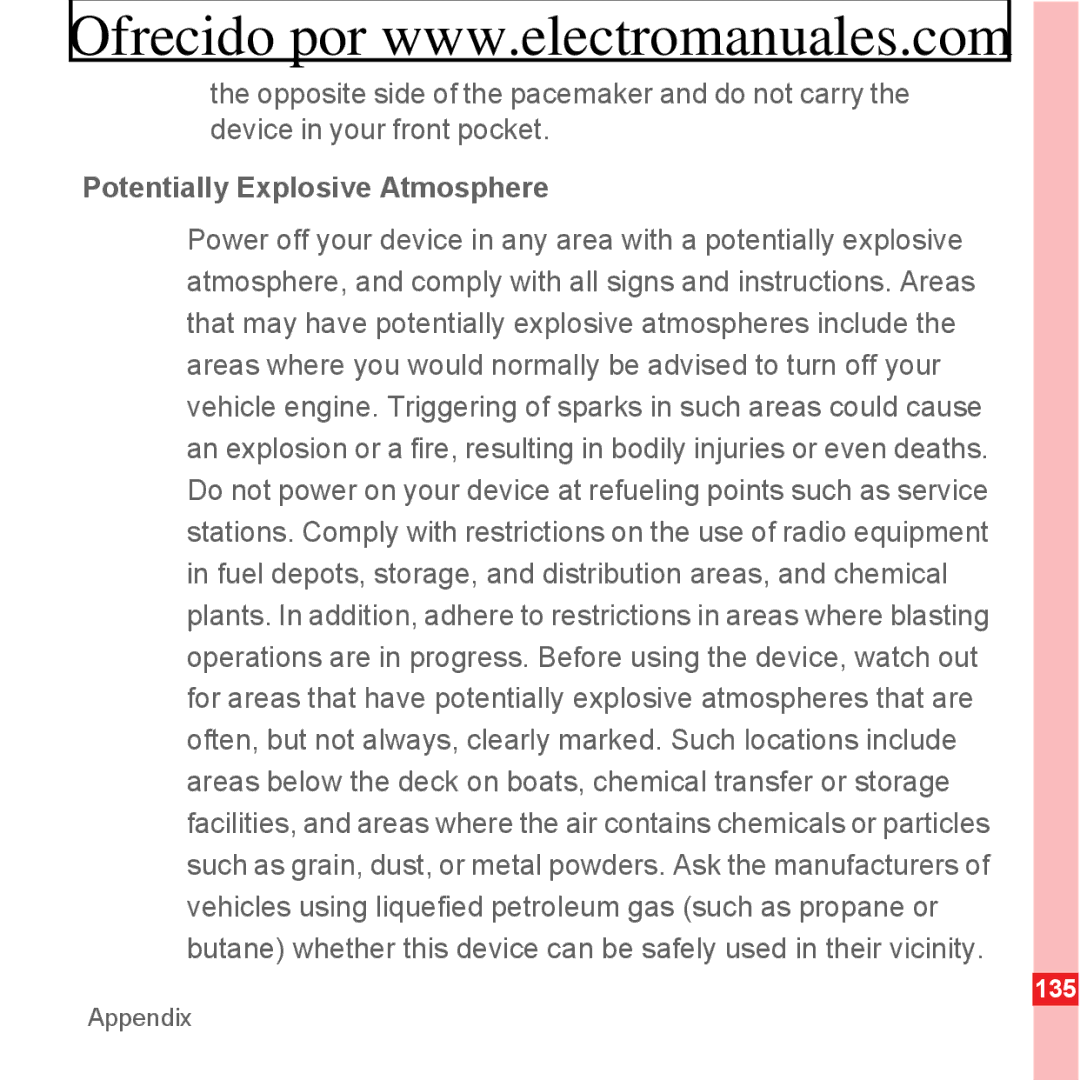 Huawei U8300 manual Potentially Explosive Atmosphere 