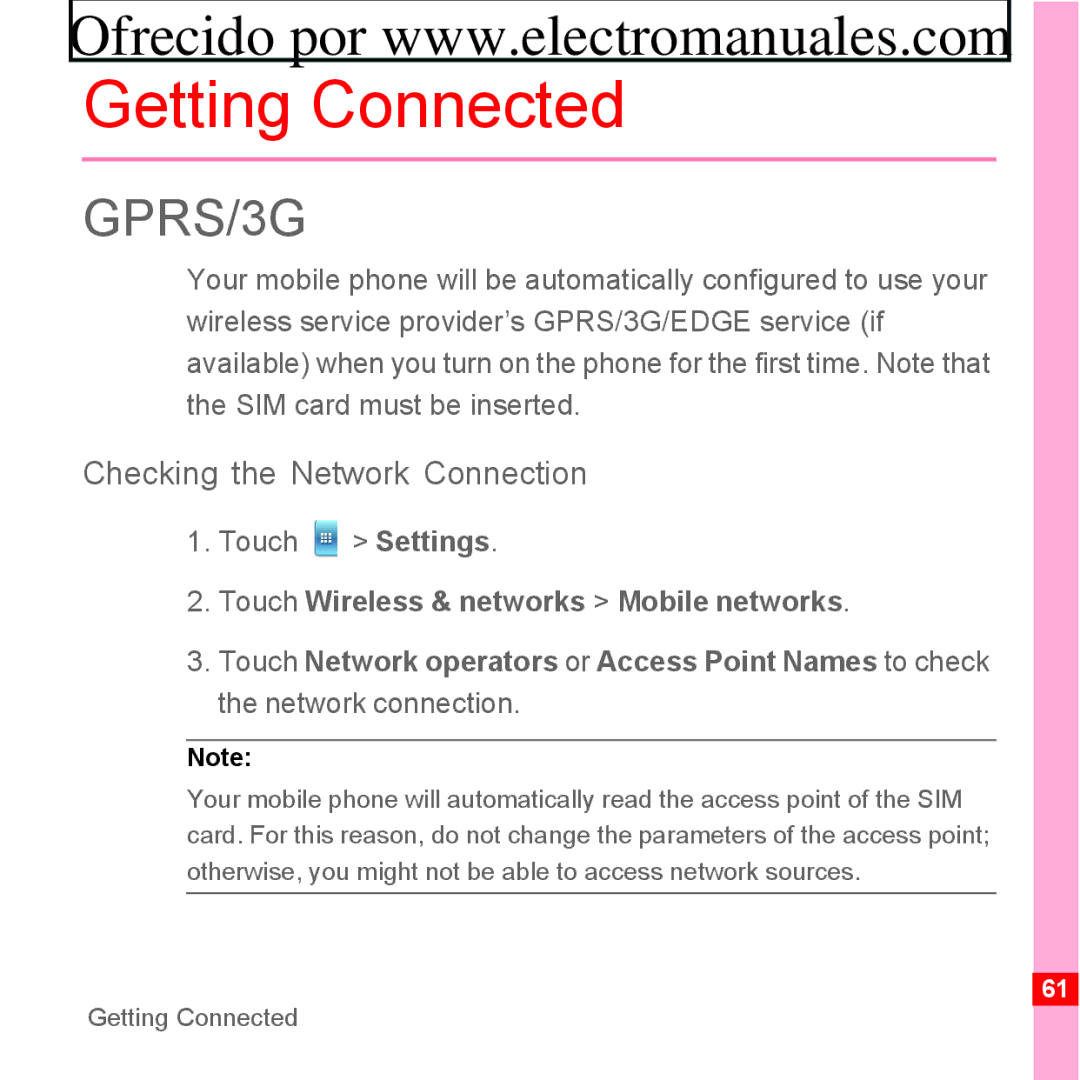 Huawei U8300 manual Getting Connected, Checking the Network Connection 