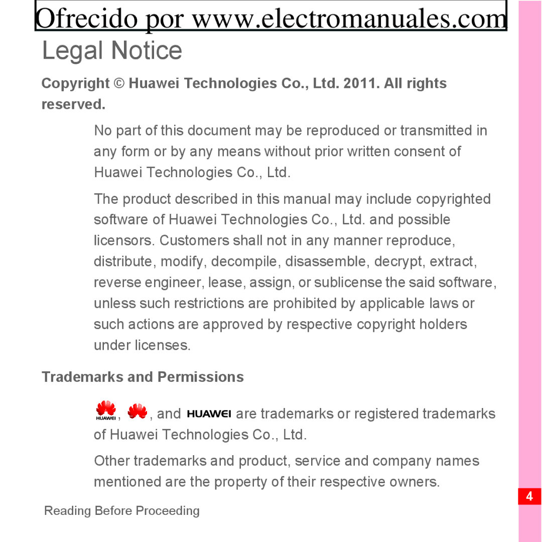 Huawei U8300 manual Legal Notice, Trademarks and Permissions 