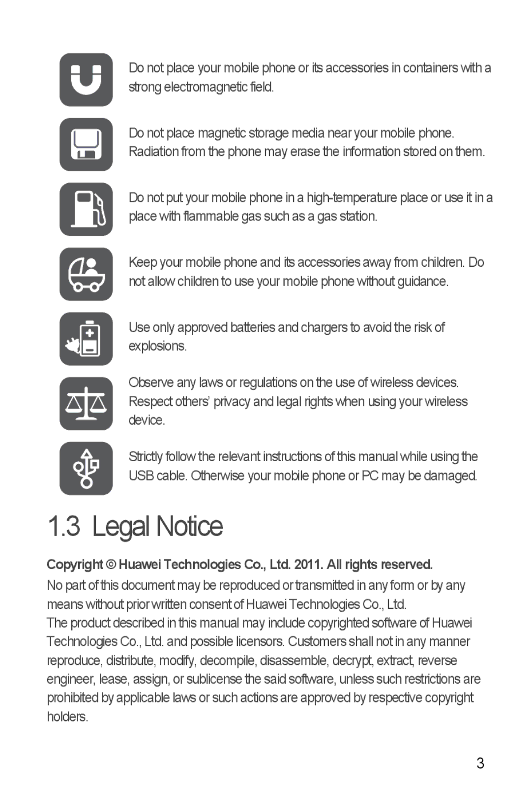 Huawei U8350 manual Legal Notice 