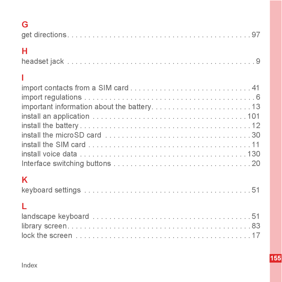 Huawei U8500 manual Get directions Headset jack, Keyboard settings 