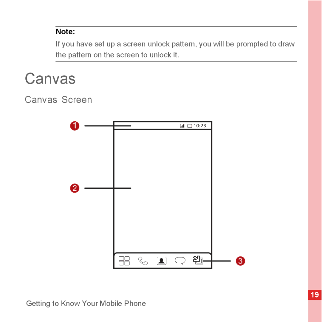 Huawei U8500 manual Canvas Screen 