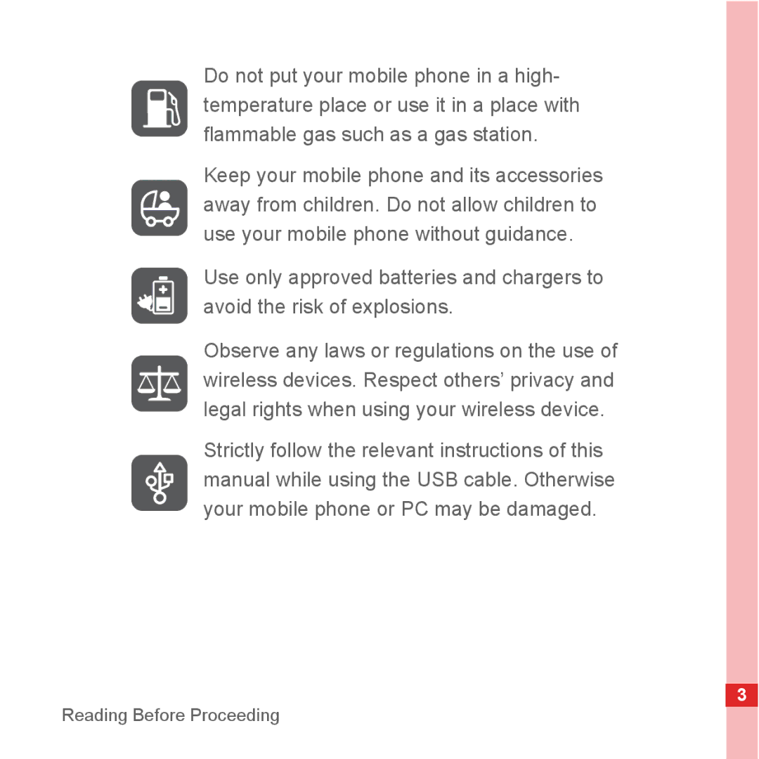 Huawei U8500 manual Reading Before Proceeding 