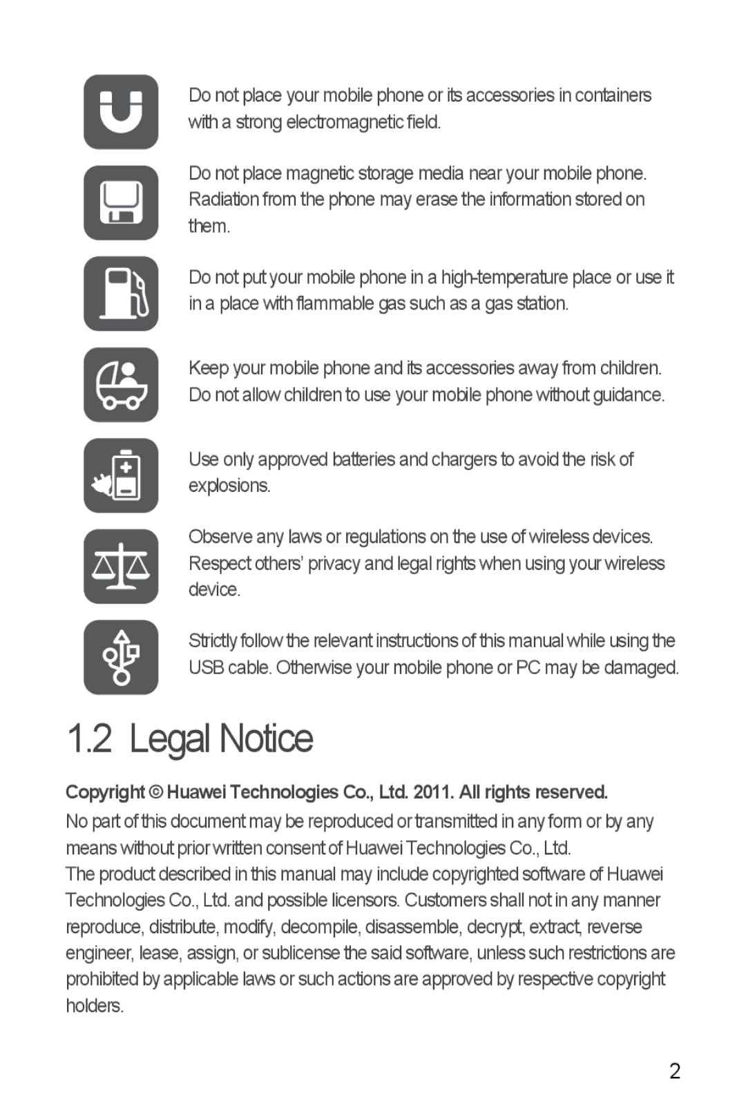 Huawei U8510 manual Legal Notice 