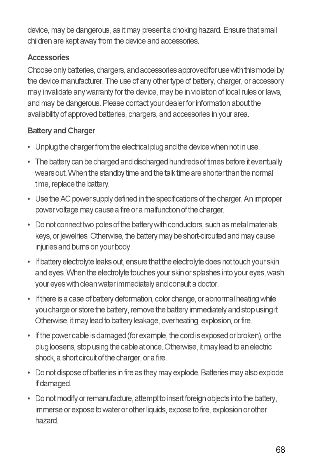 Huawei U8510 manual Accessories, Battery and Charger 