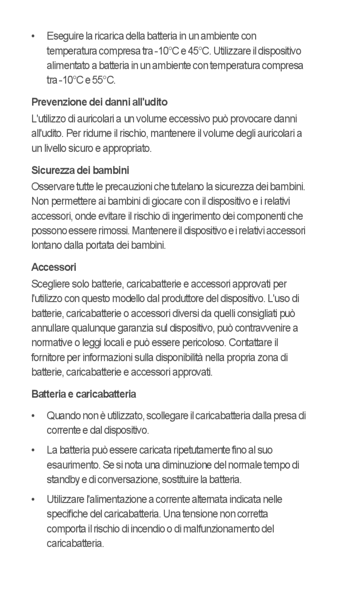 Huawei u8815 quick start Prevenzione dei danni alludito, Sicurezza dei bambini, Accessori, Batteria e caricabatteria 