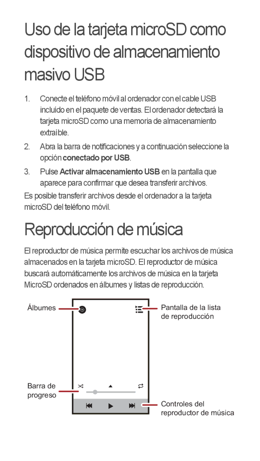 Huawei u8815 quick start Reproducción de música 