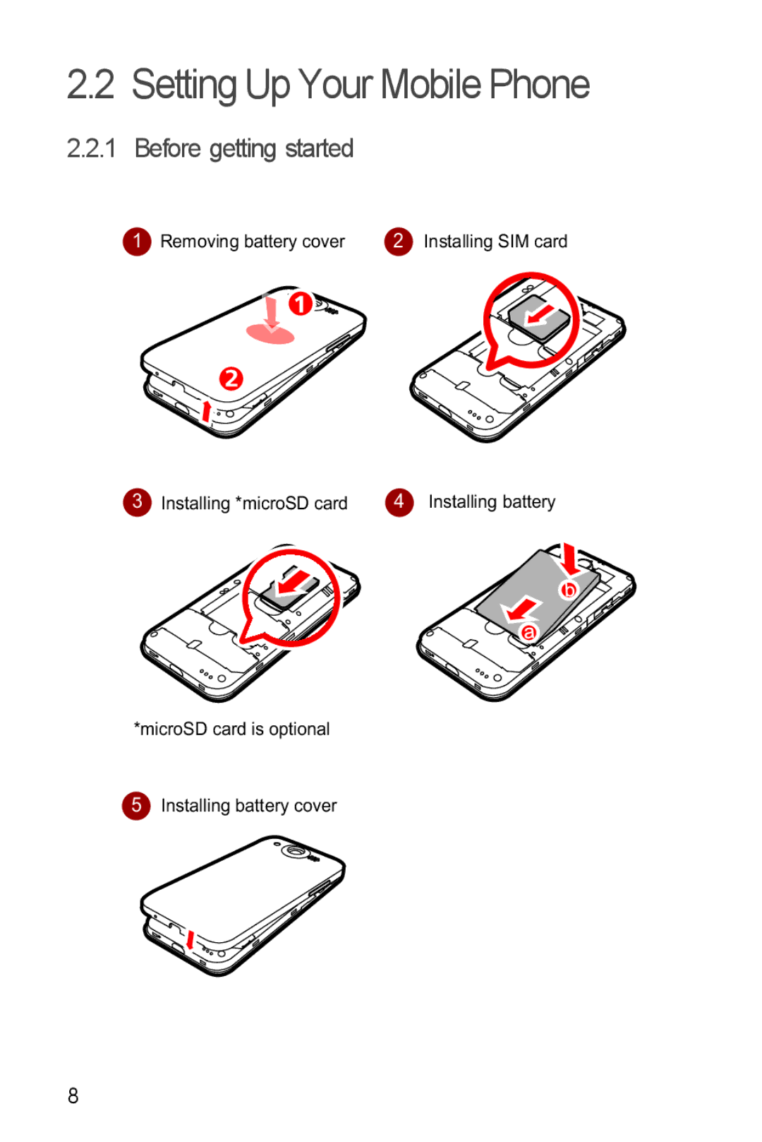 Huawei U8860 manual Setting Up Your Mobile Phone, Before getting started 