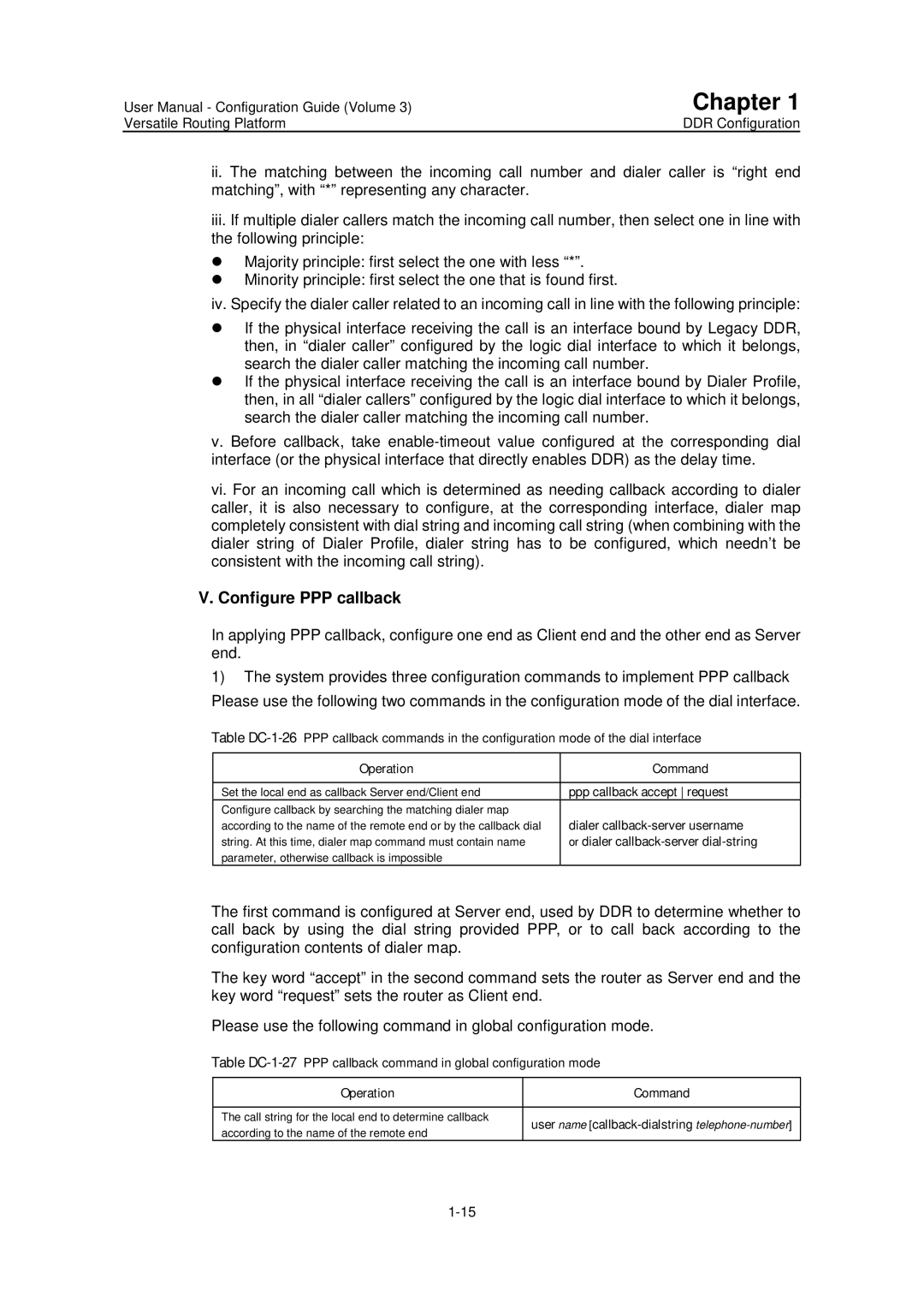 Huawei v200r001 user manual Configure PPP callback, User name callback-dialstring telephone-number 