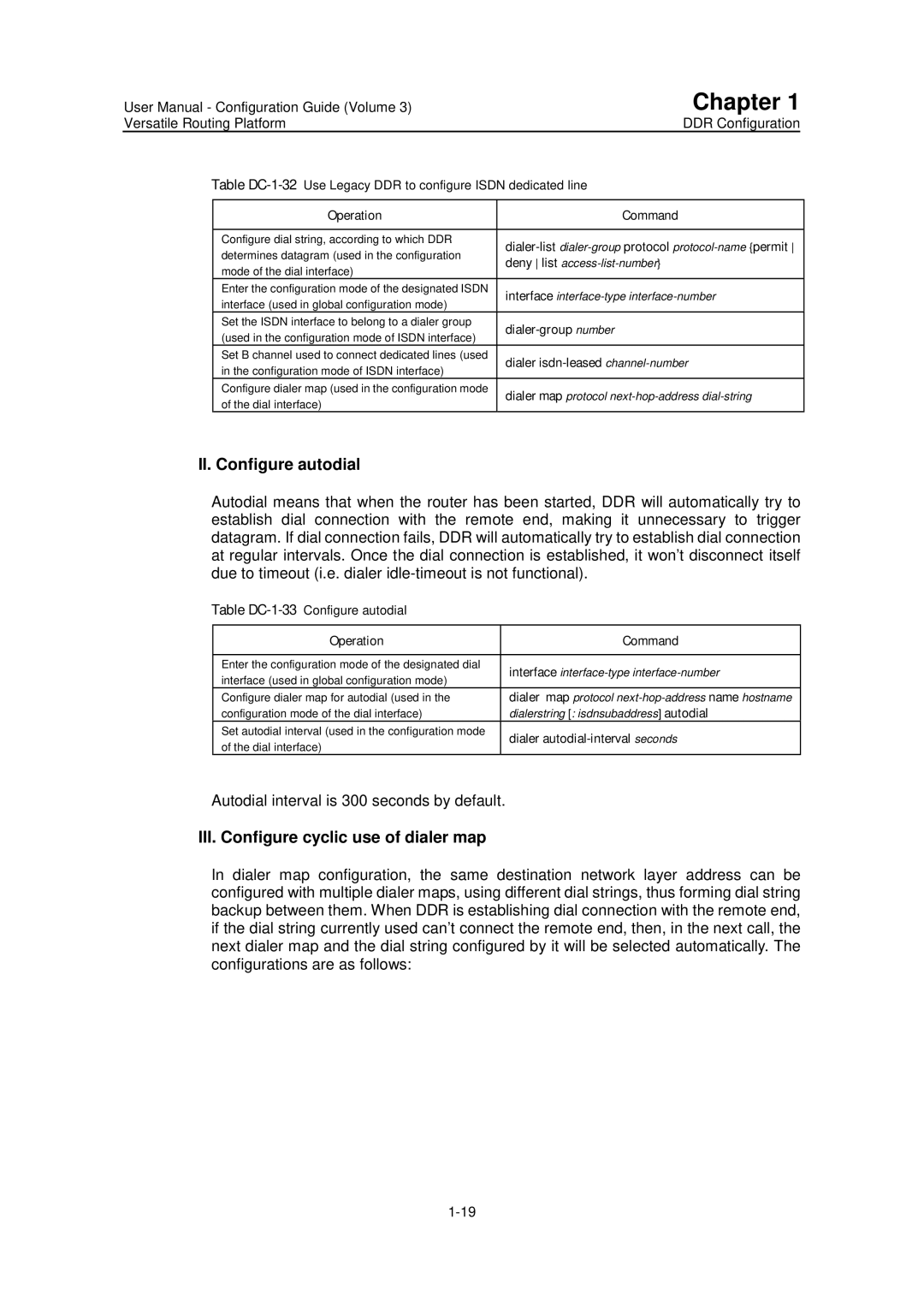 Huawei v200r001 user manual II. Configure autodial, III. Configure cyclic use of dialer map 