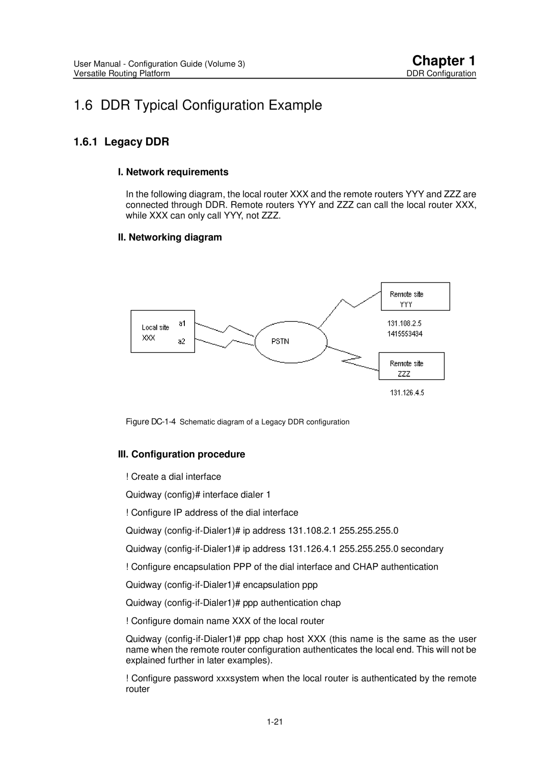 Huawei v200r001 user manual DDR Typical Configuration Example, Legacy DDR, Network requirements 