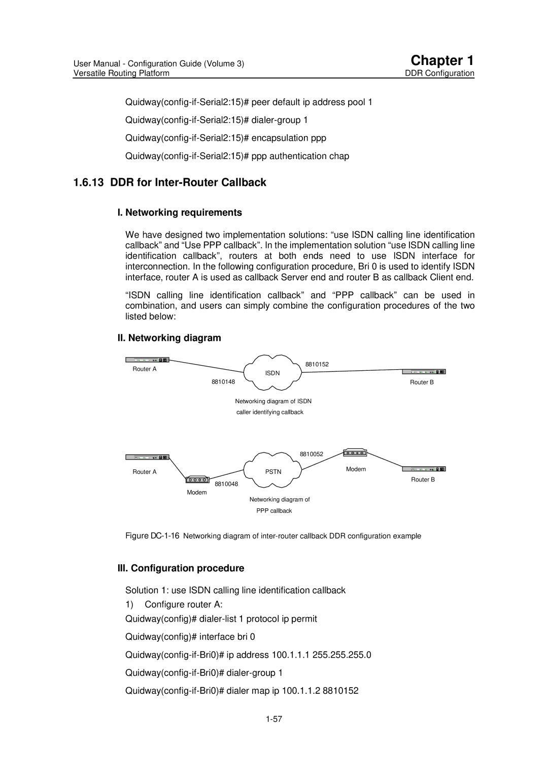 Huawei v200r001 user manual DDR for Inter-Router Callback, Networking requirements 