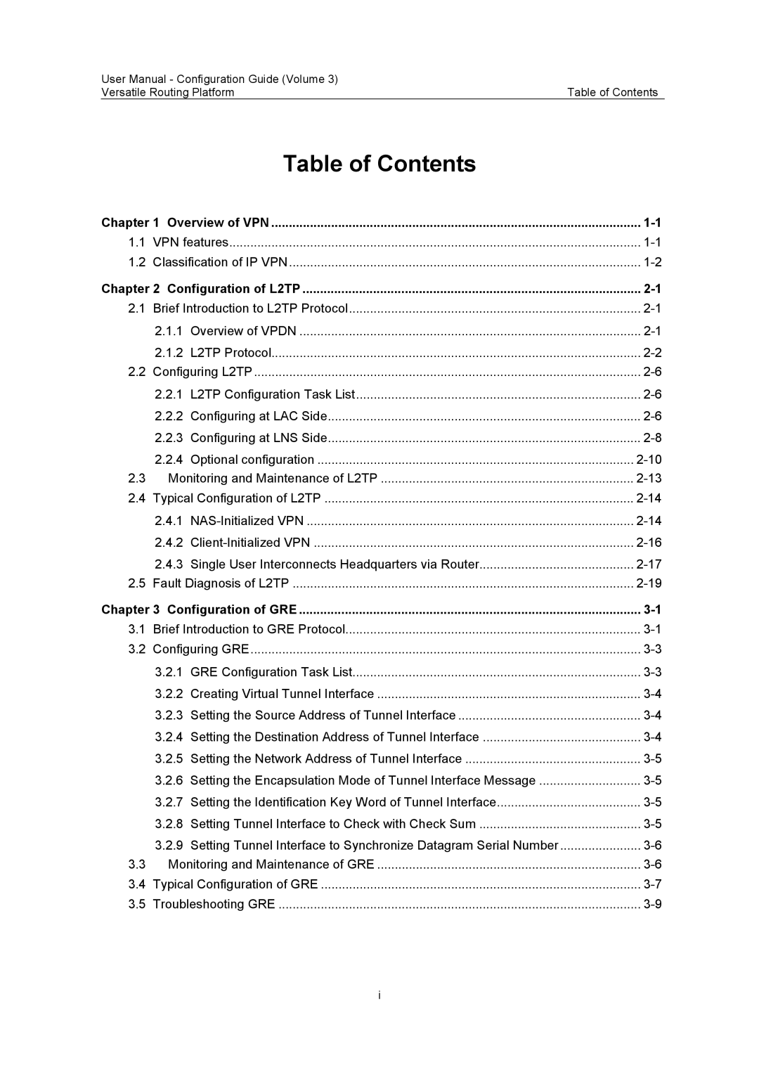 Huawei v200r001 user manual Table of Contents 