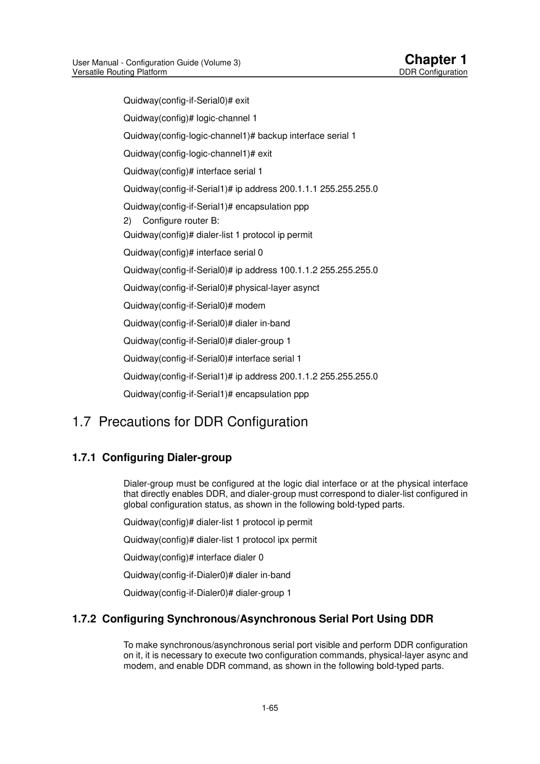 Huawei v200r001 user manual Precautions for DDR Configuration, Configuring Dialer-group 