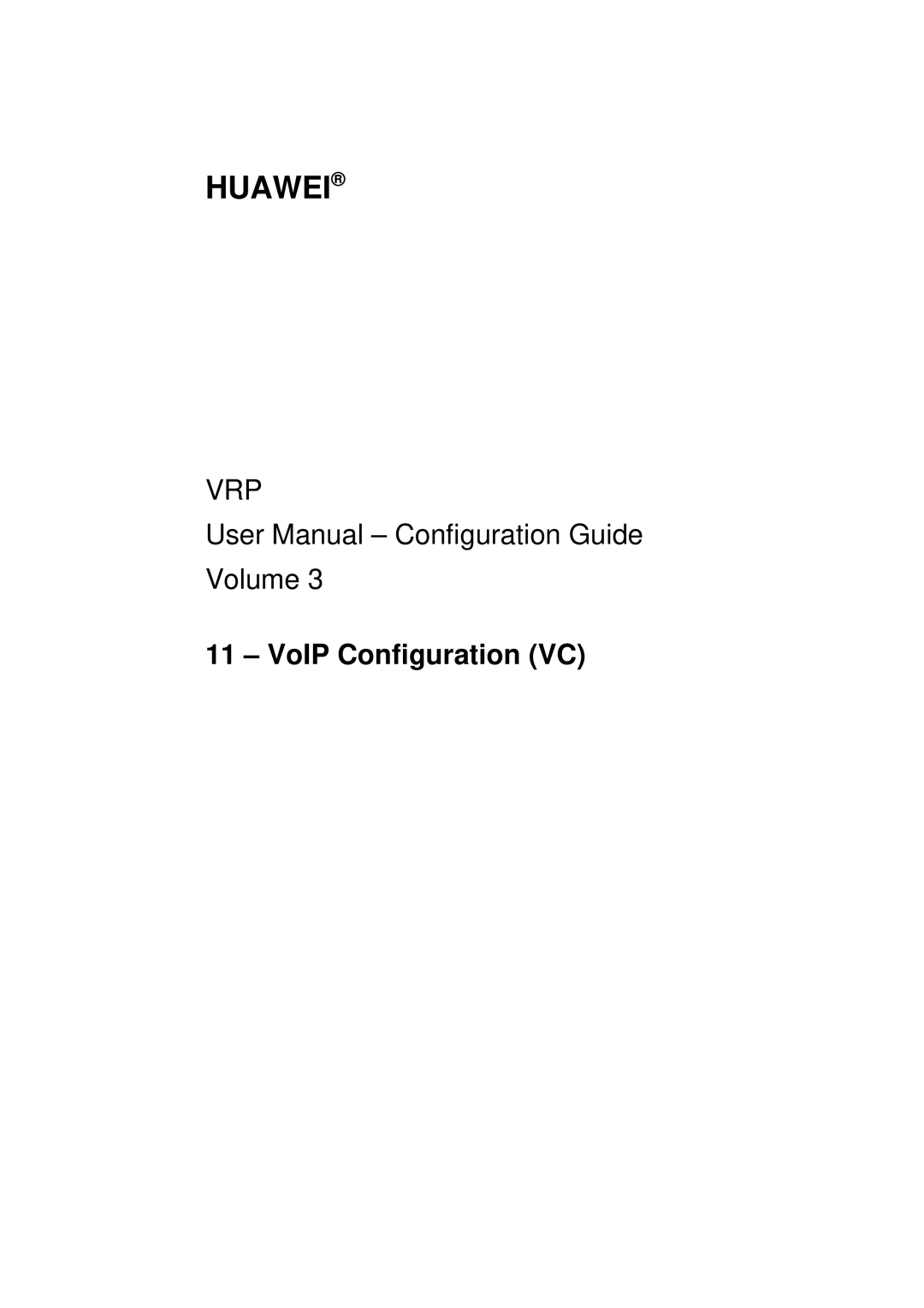 Huawei v200r001 user manual VoIP Configuration VC 