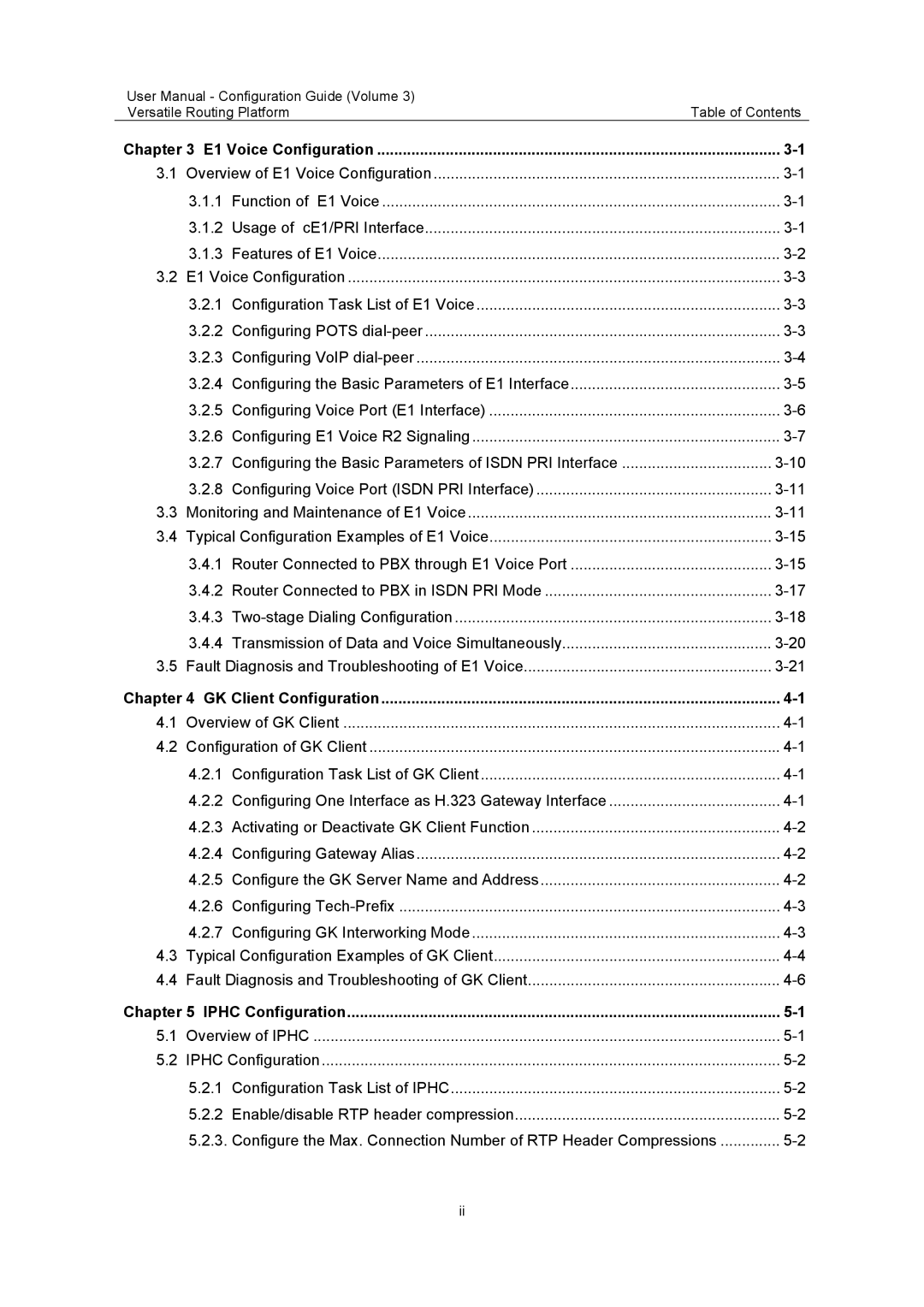 Huawei v200r001 user manual E1 Voice Configuration, GK Client Configuration, Iphc Configuration 