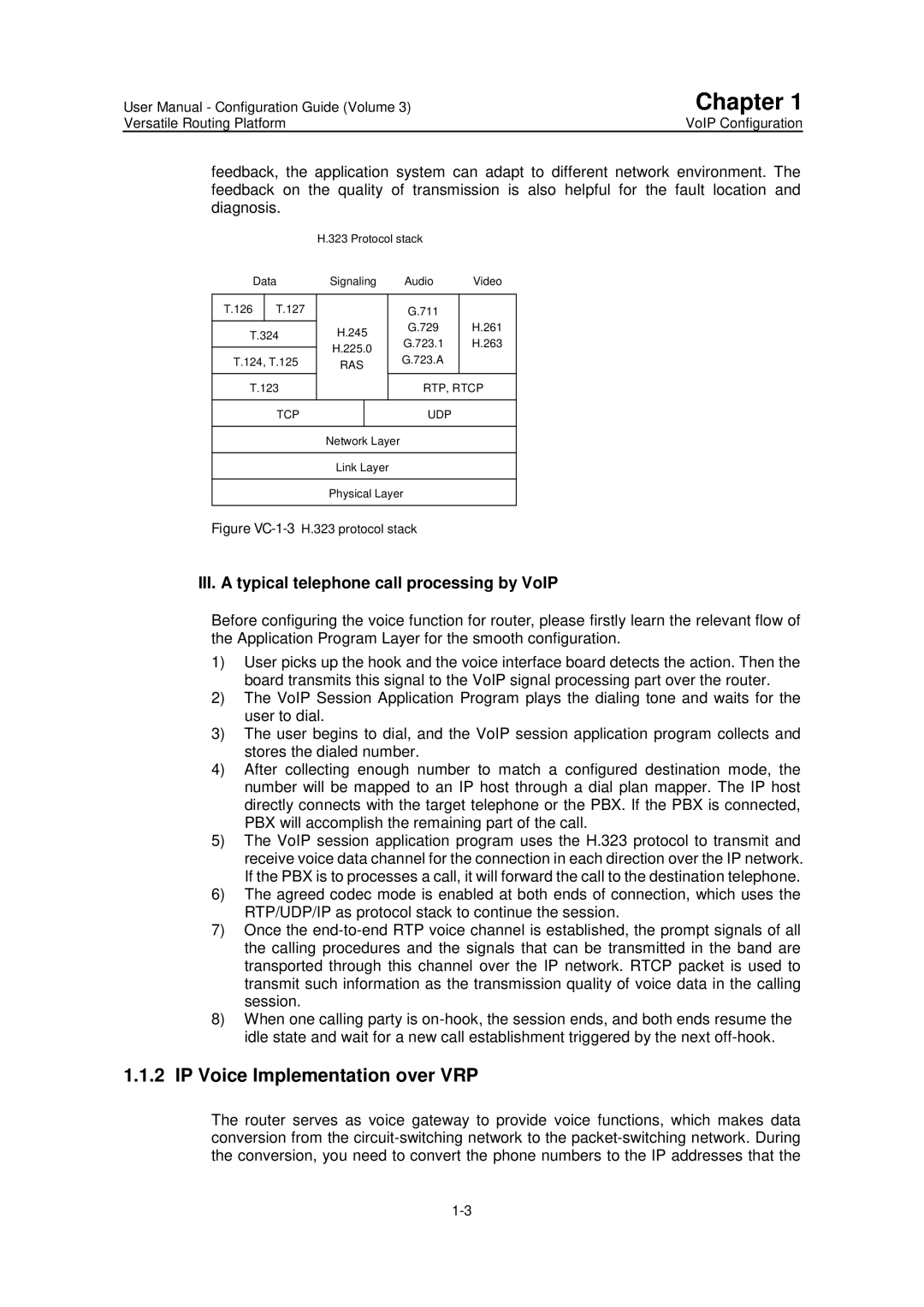 Huawei v200r001 user manual IP Voice Implementation over VRP, III. a typical telephone call processing by VoIP 