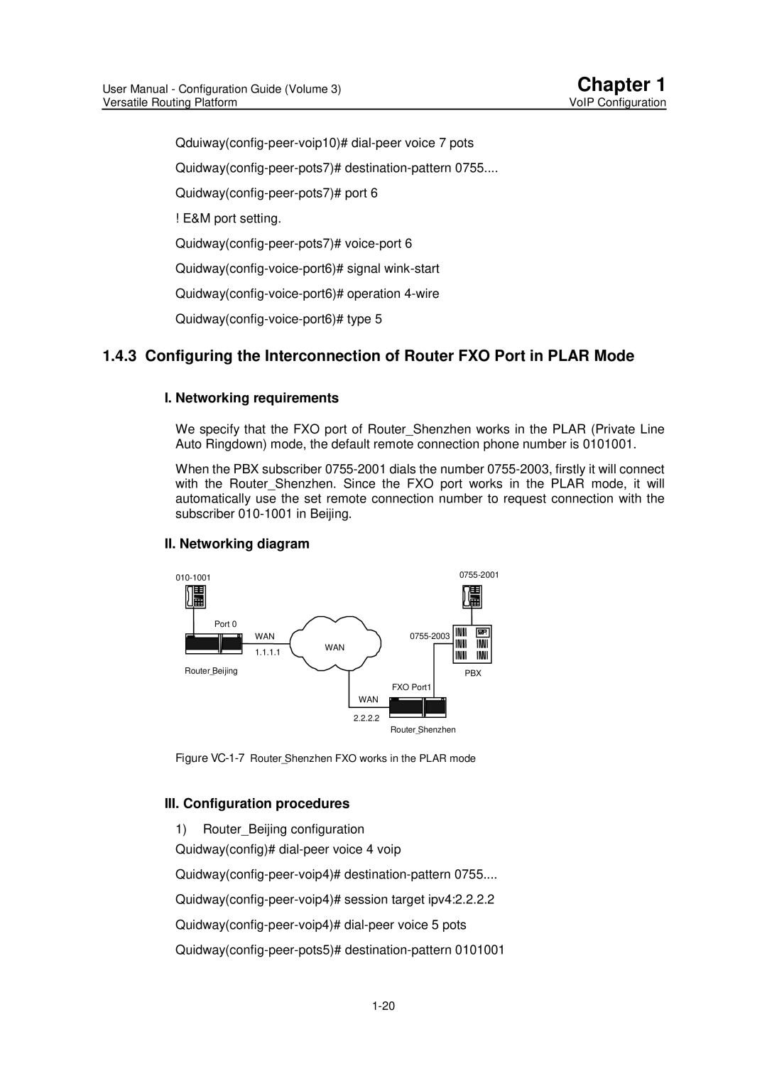 Huawei v200r001 user manual Figure VC-1-7RouterShenzhen FXO works in the Plar mode 