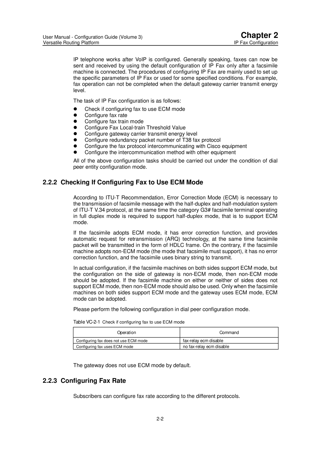 Huawei v200r001 user manual Checking If Configuring Fax to Use ECM Mode, Configuring Fax Rate 