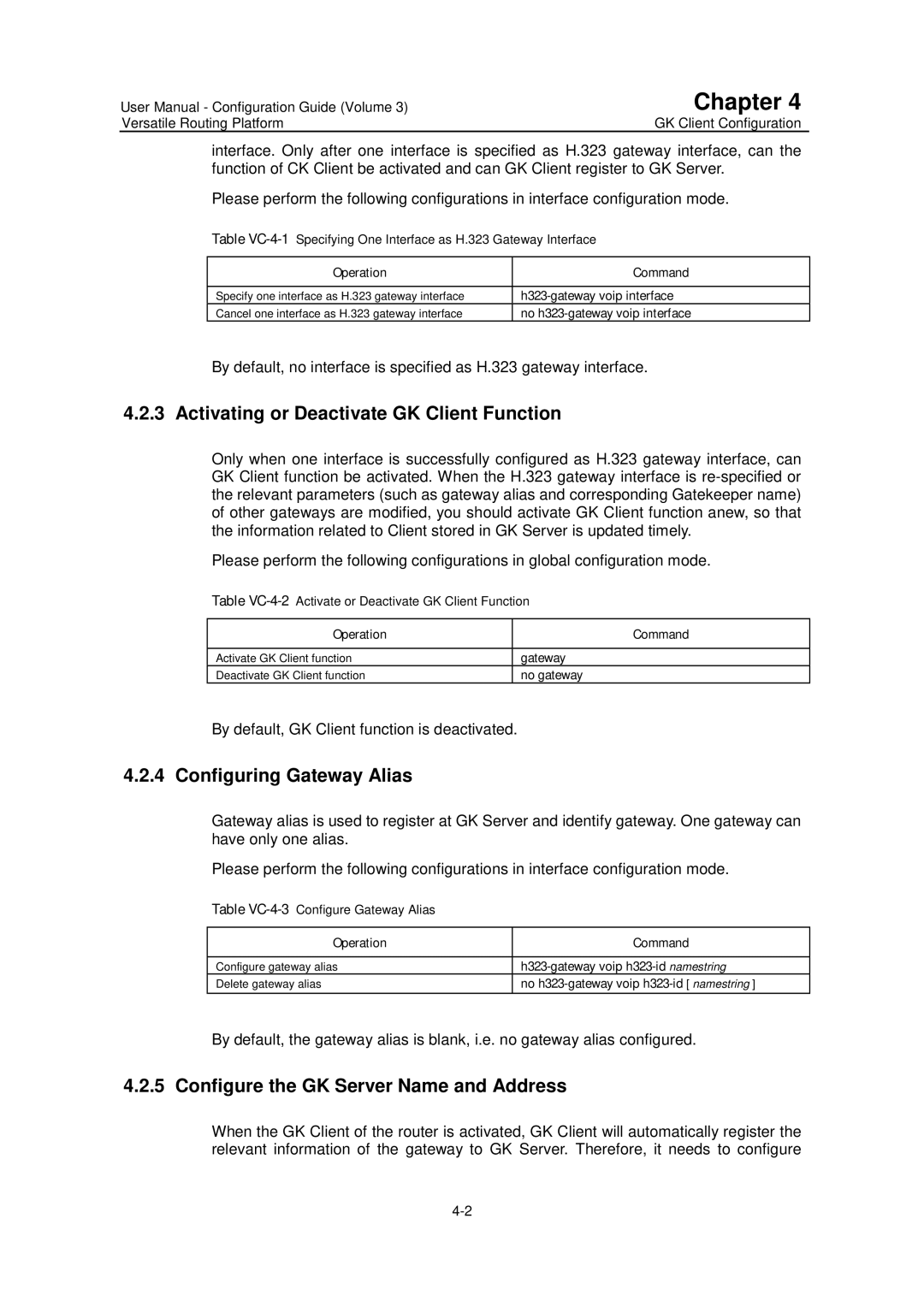 Huawei v200r001 user manual Activating or Deactivate GK Client Function, Configuring Gateway Alias 