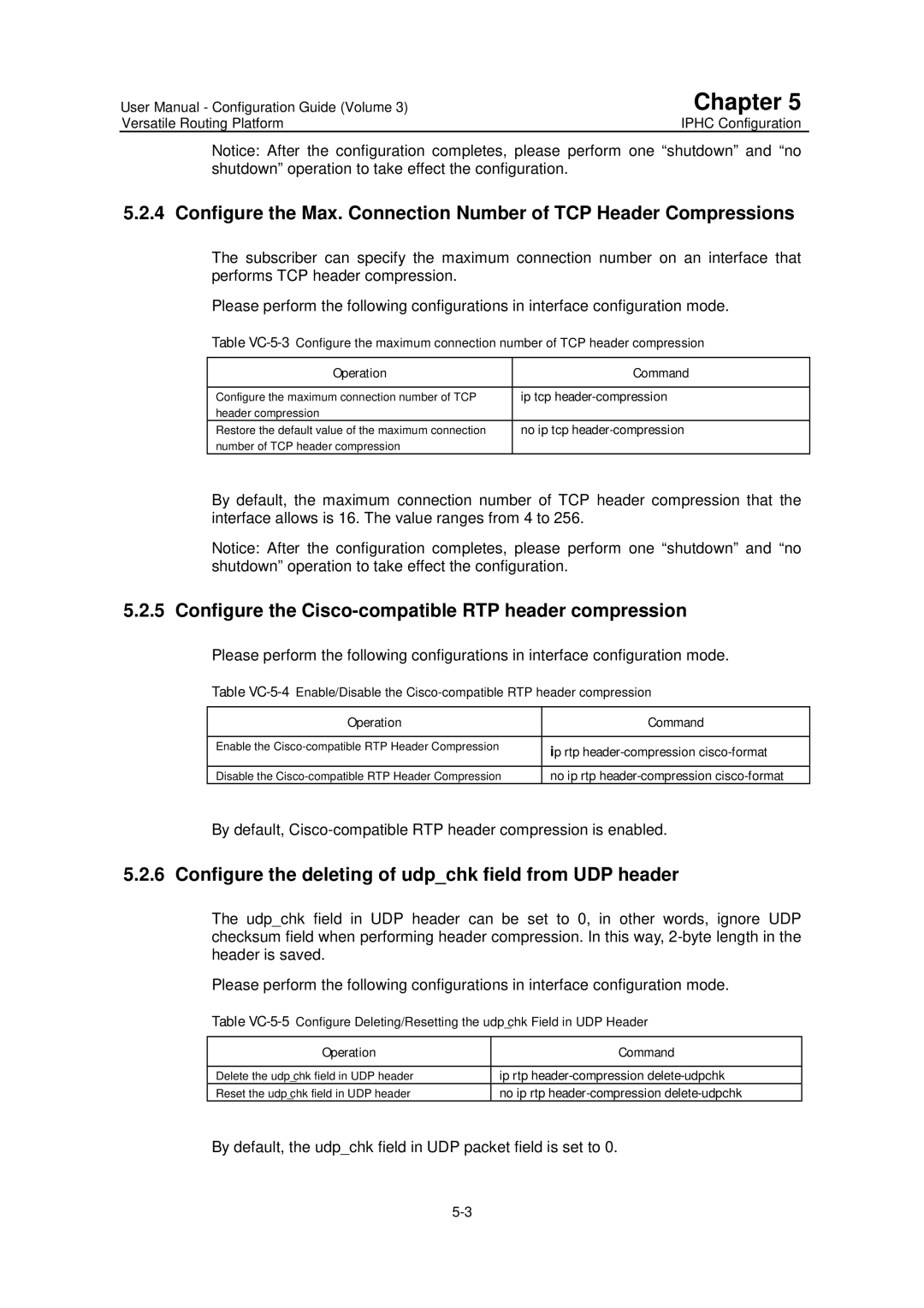 Huawei v200r001 user manual Configure the Cisco-compatible RTP header compression, No ip tcp header-compression 