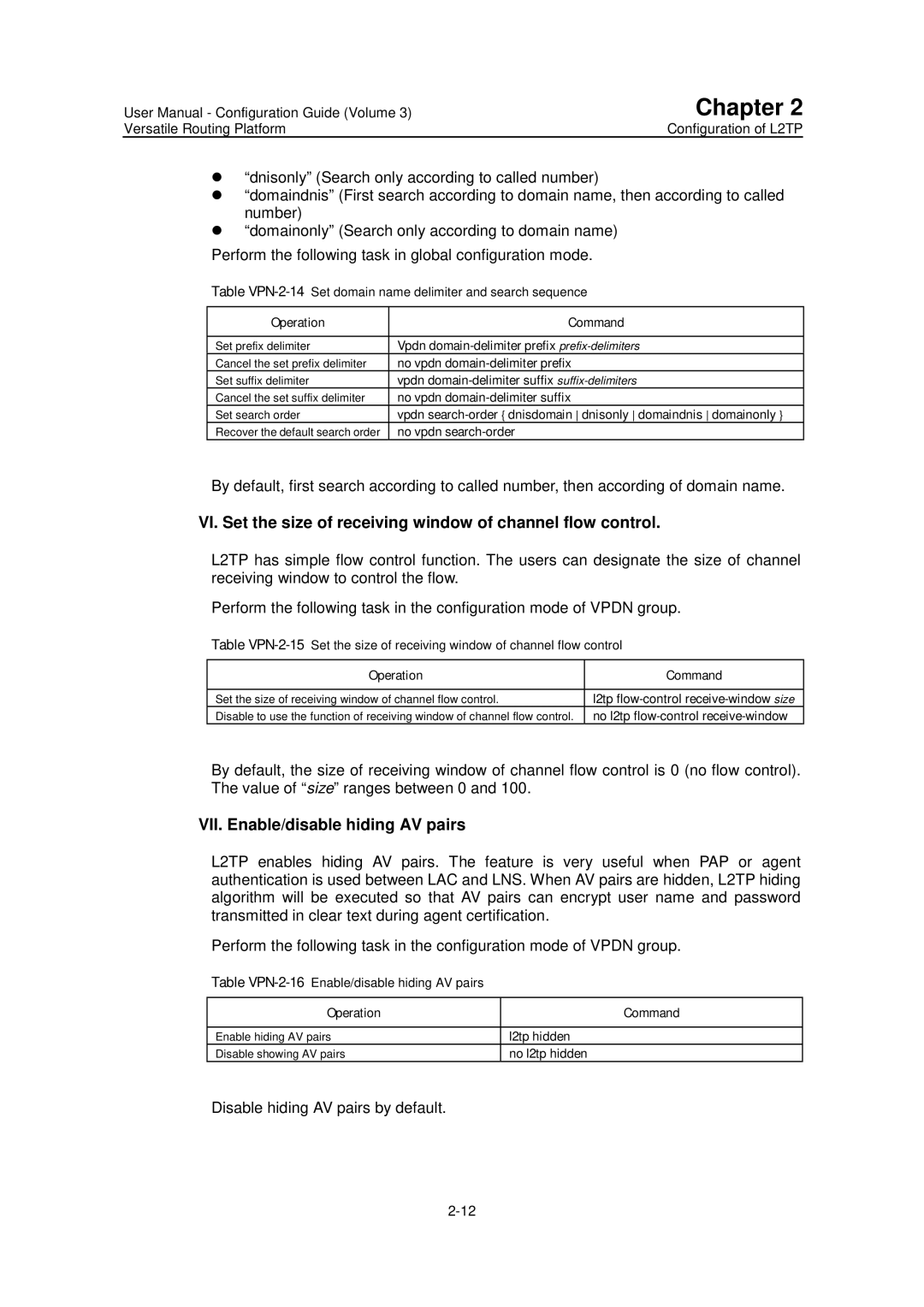 Huawei v200r001 user manual VII. Enable/disable hiding AV pairs, Disable hiding AV pairs by default 