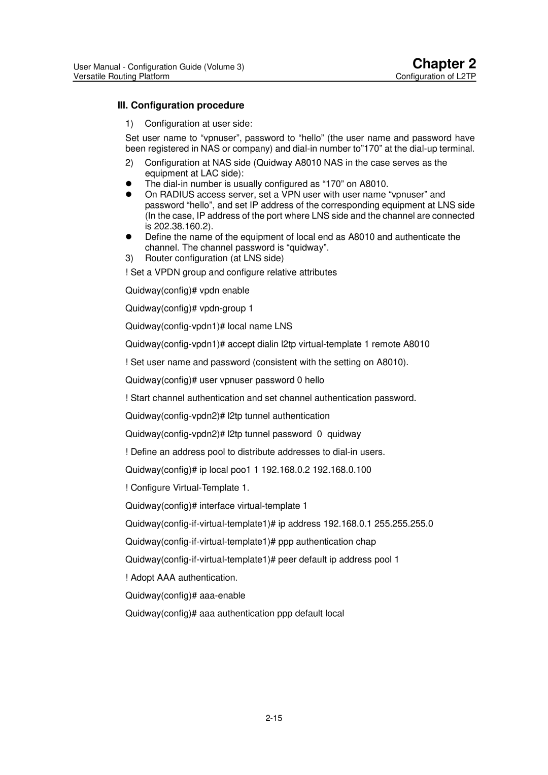 Huawei v200r001 user manual III. Configuration procedure 