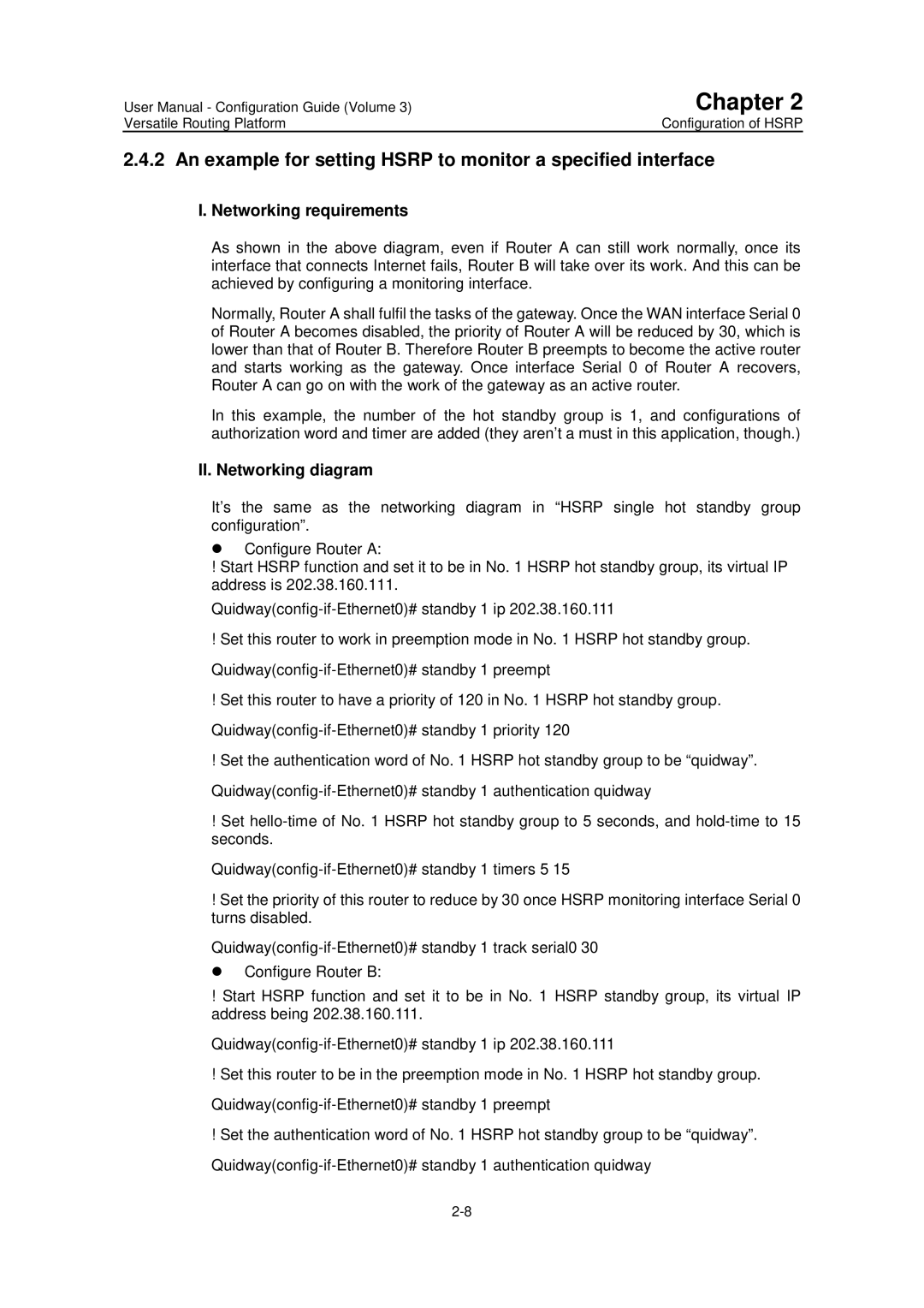 Huawei v200r001 user manual An example for setting Hsrp to monitor a specified interface 