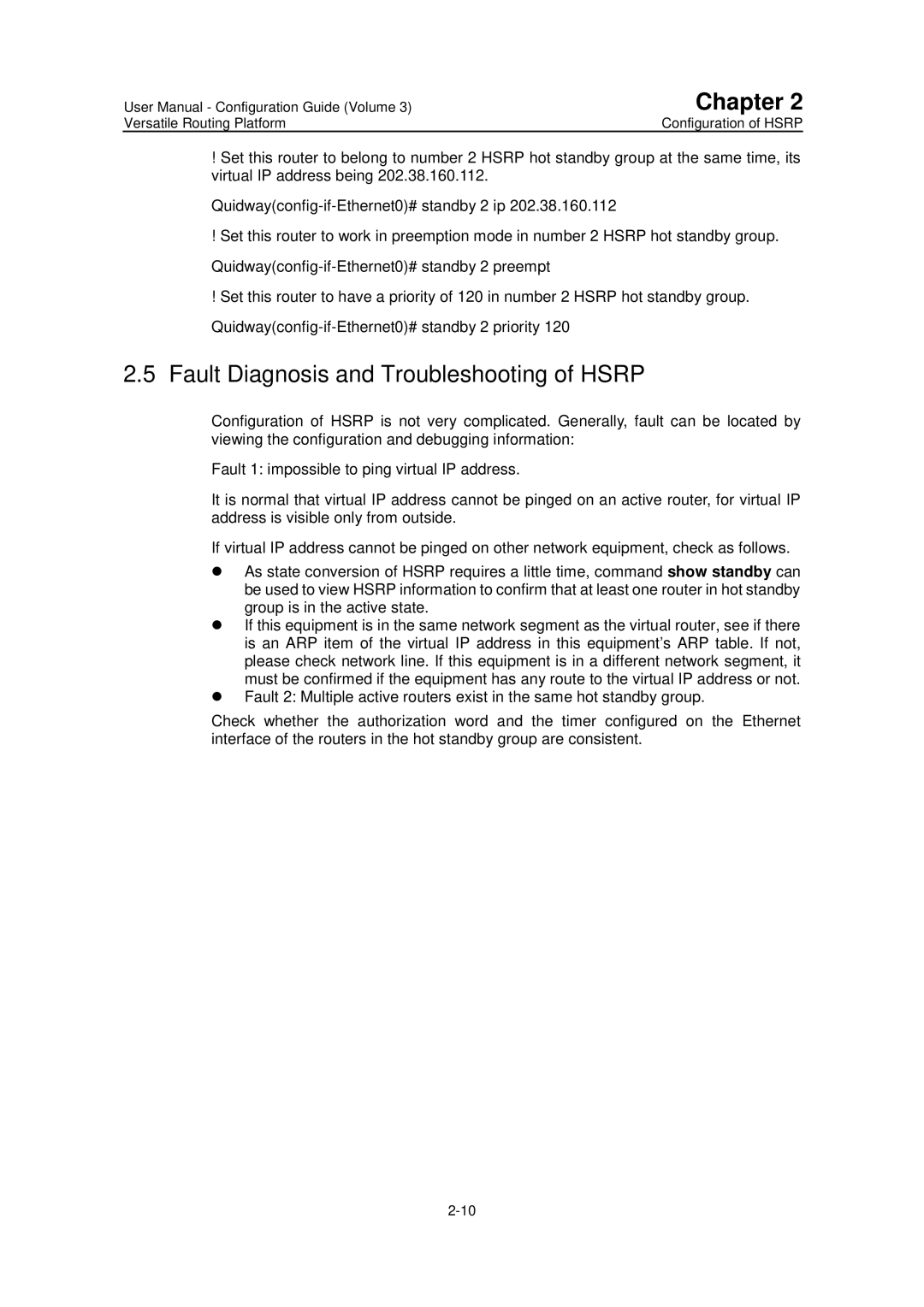 Huawei v200r001 user manual Fault Diagnosis and Troubleshooting of Hsrp 