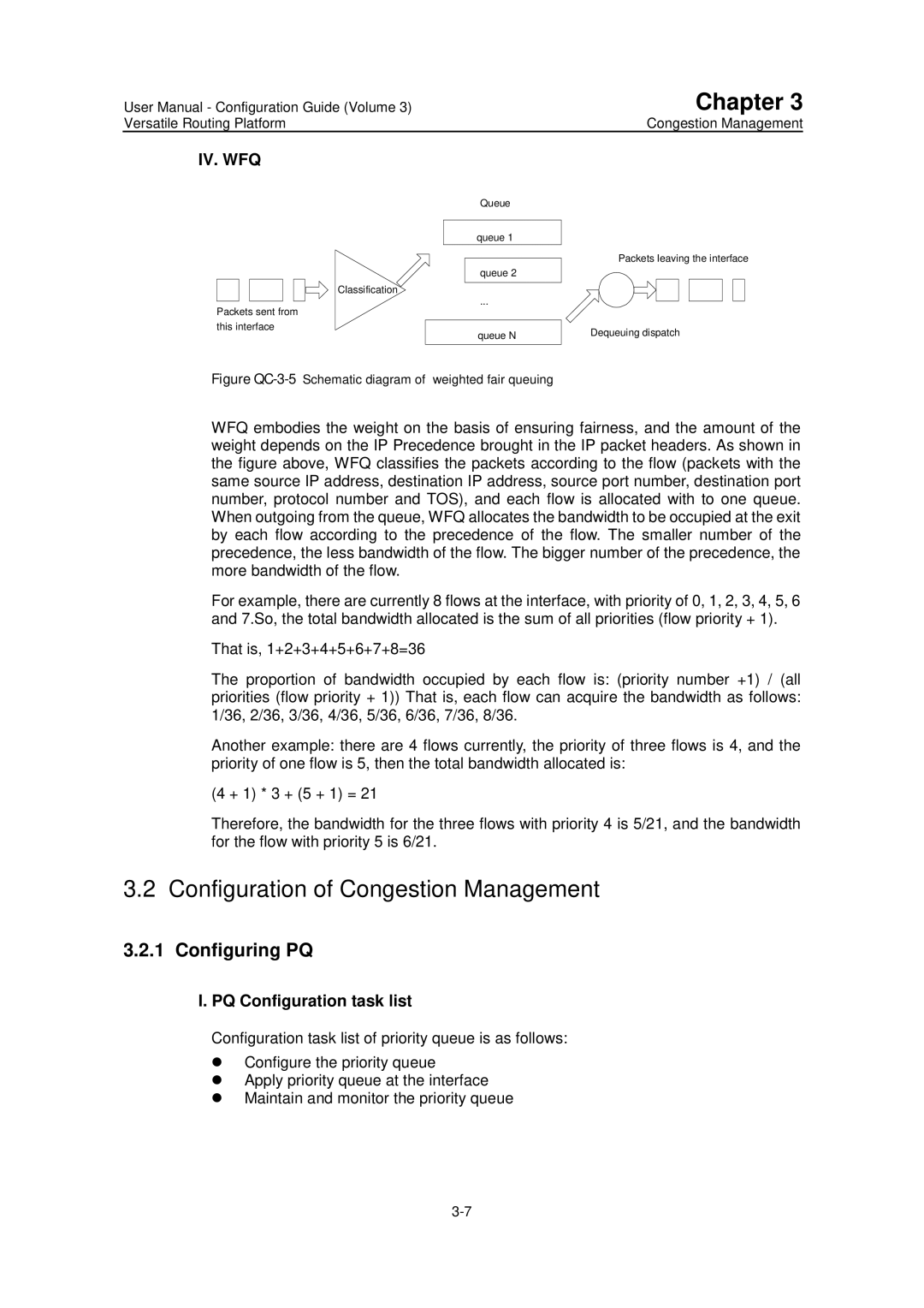 Huawei v200r001 user manual Configuration of Congestion Management, Configuring PQ, PQ Configuration task list 