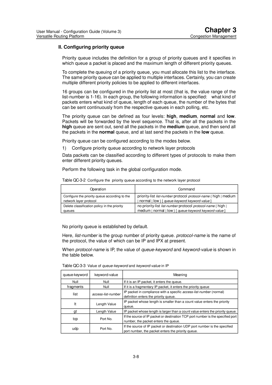 Huawei v200r001 user manual II. Configuring priority queue 