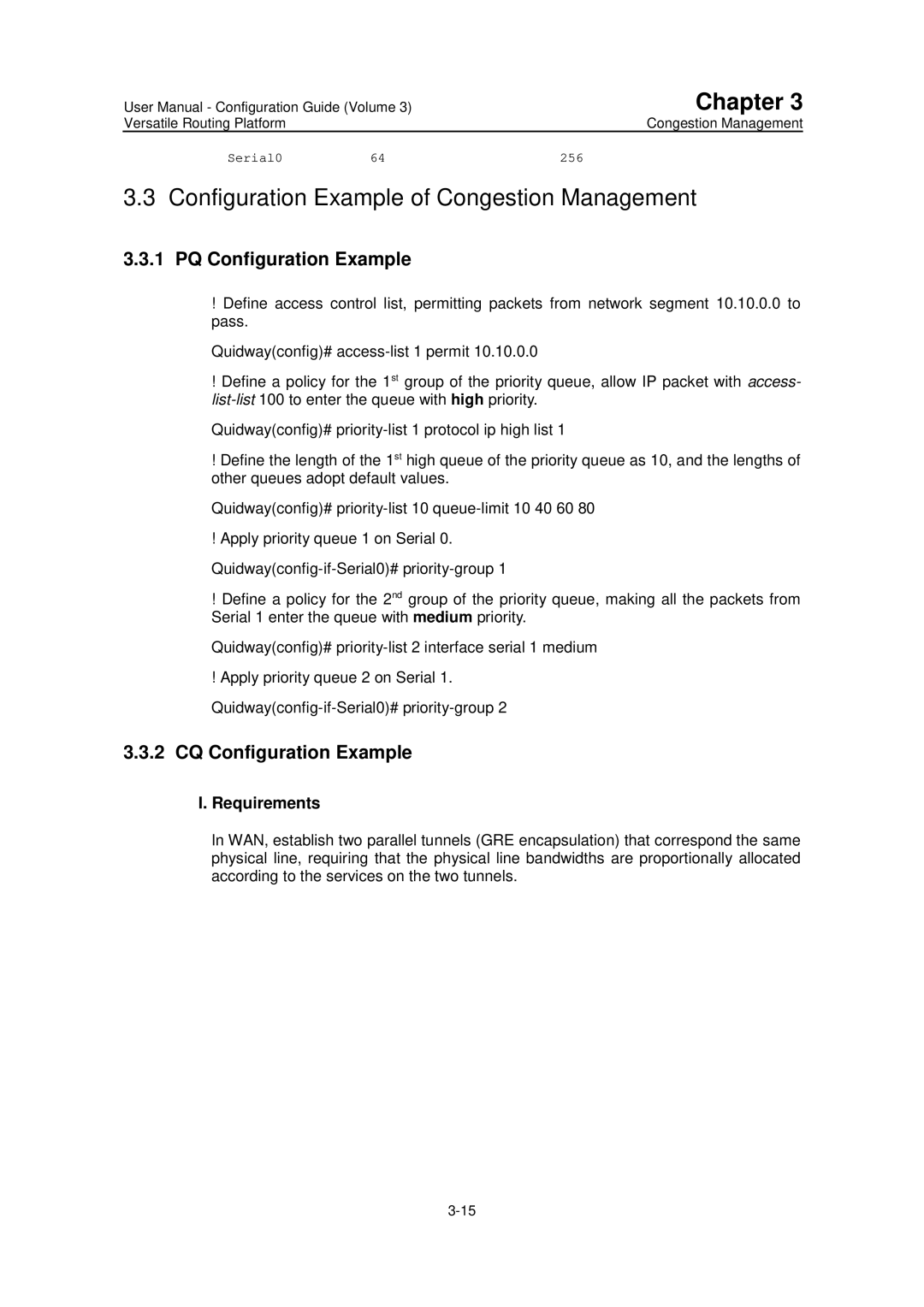 Huawei v200r001 Configuration Example of Congestion Management, PQ Configuration Example, CQ Configuration Example 