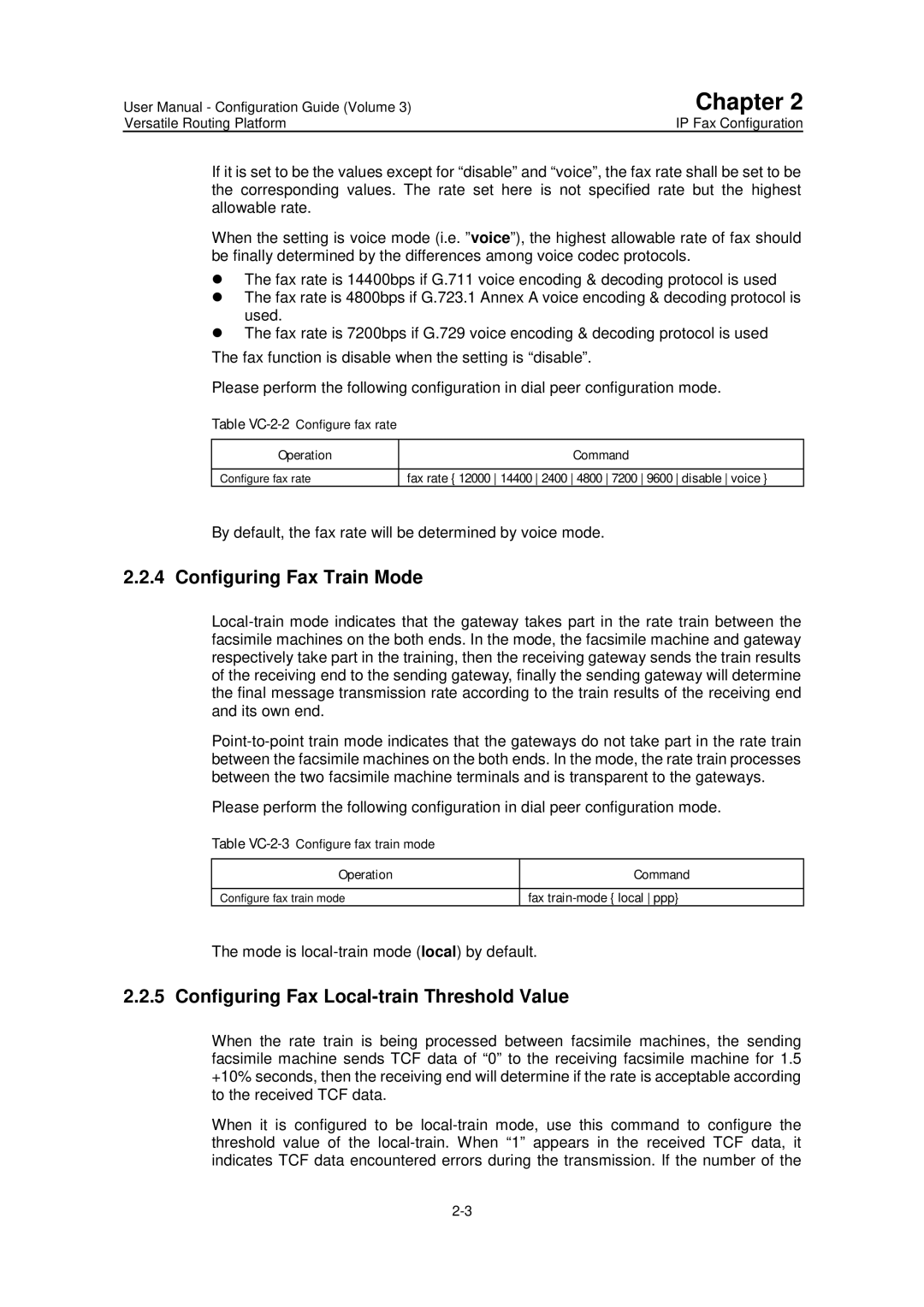 Huawei v200r001 user manual Configuring Fax Train Mode, Configuring Fax Local-train Threshold Value 