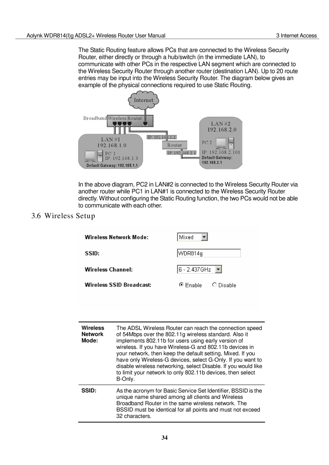 Huawei WDR814IG, WDR814G user manual Wireless Setup 