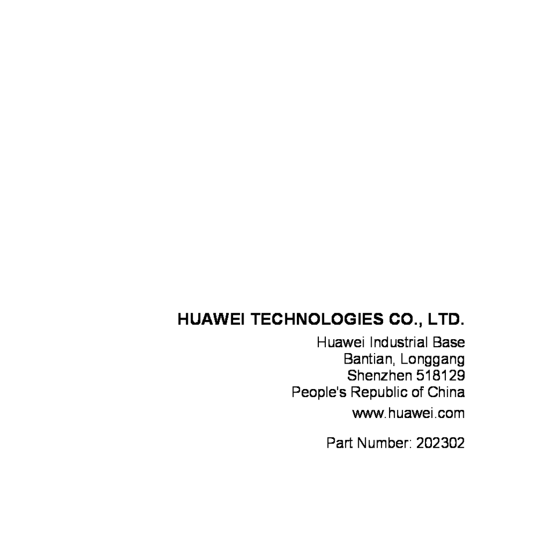 Huawei WS320 manual Huawei Industrial Base Bantian, Longgang Shenzhen, Part Number 