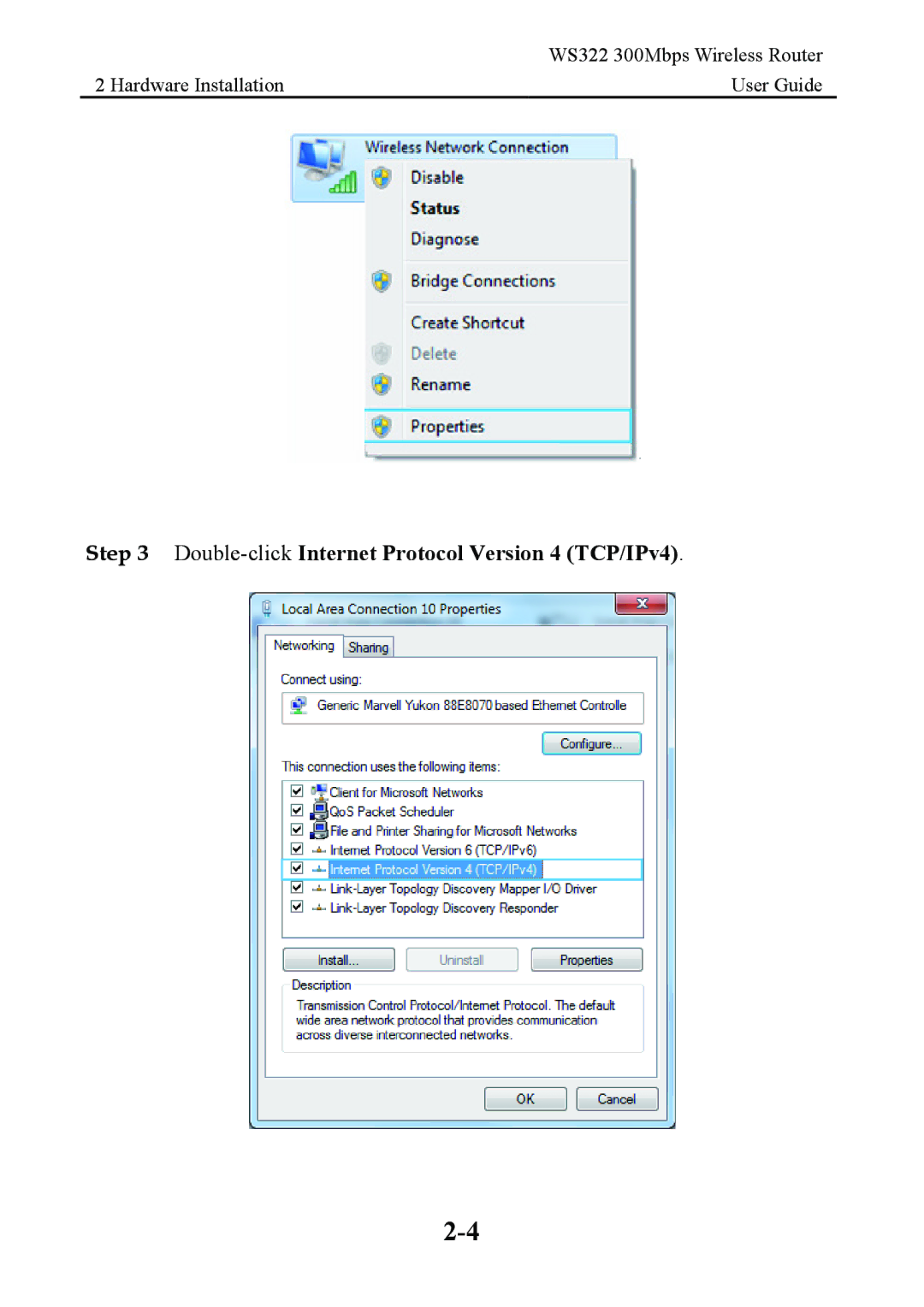 Huawei WS322 manual Double-clickInternet Protocol Version 4 TCP/IPv4 