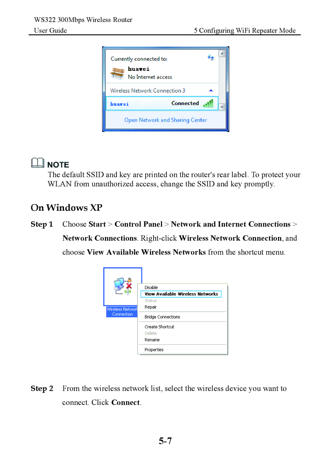 Huawei WS322 manual On Windows XP 