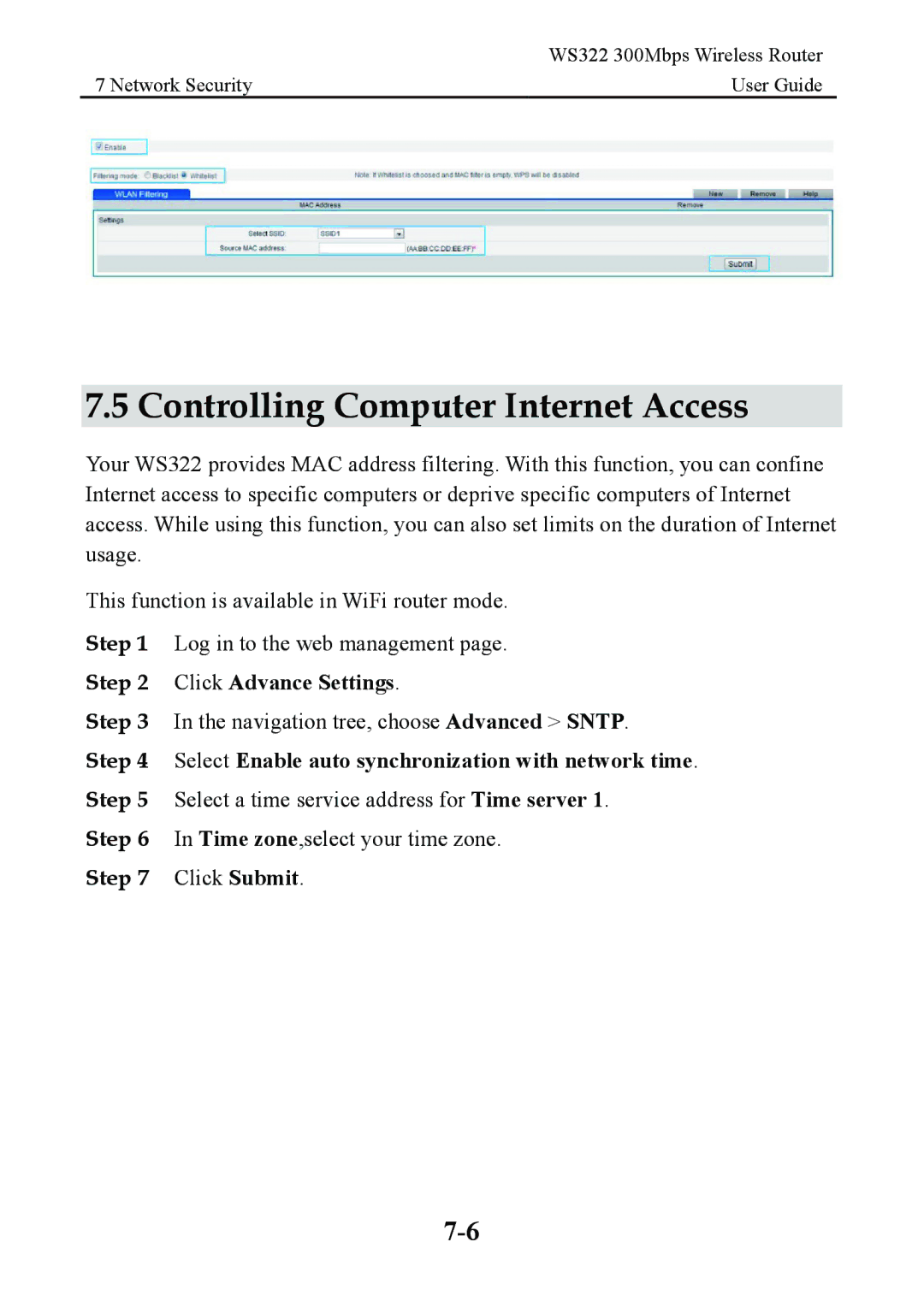 Huawei WS322 manual Controlling Computer Internet Access 