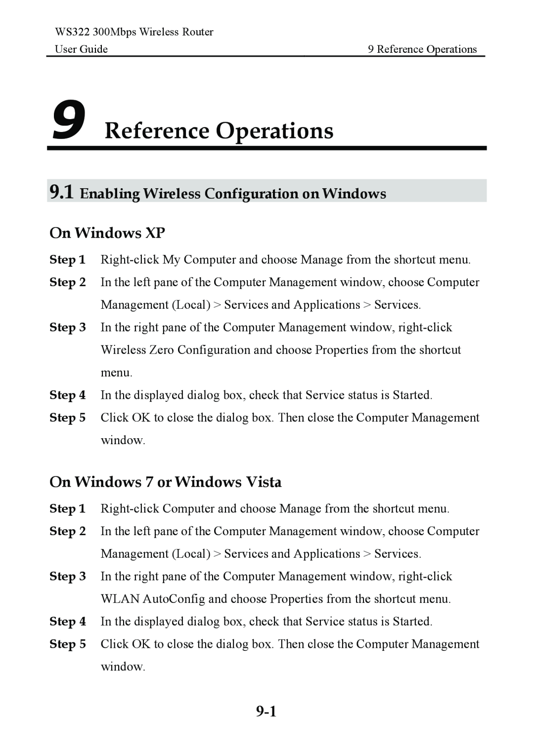 Huawei WS322 manual Reference Operations, On Windows XP, On Windows 7 or Windows Vista 