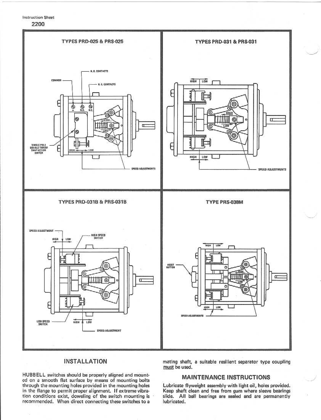 Hubbell 2200 manual 