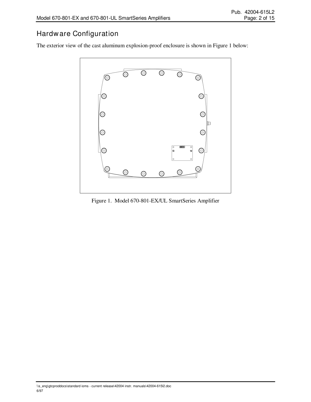 Hubbell 670-801-UL manual Hardware Configuration, Model 670-801-EX/UL SmartSeries Amplifier 