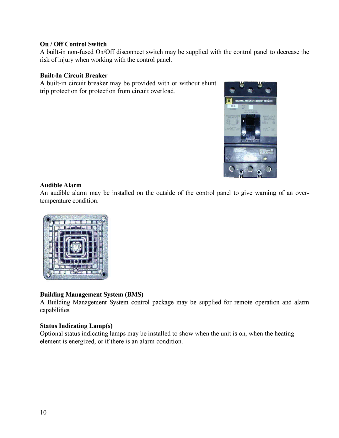 Hubbell CR manual On / Off Control Switch, Built-In Circuit Breaker, Audible Alarm, Building Management System BMS 