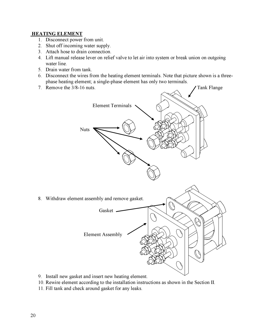 Hubbell Electric Heater Company B manual Heating Element 