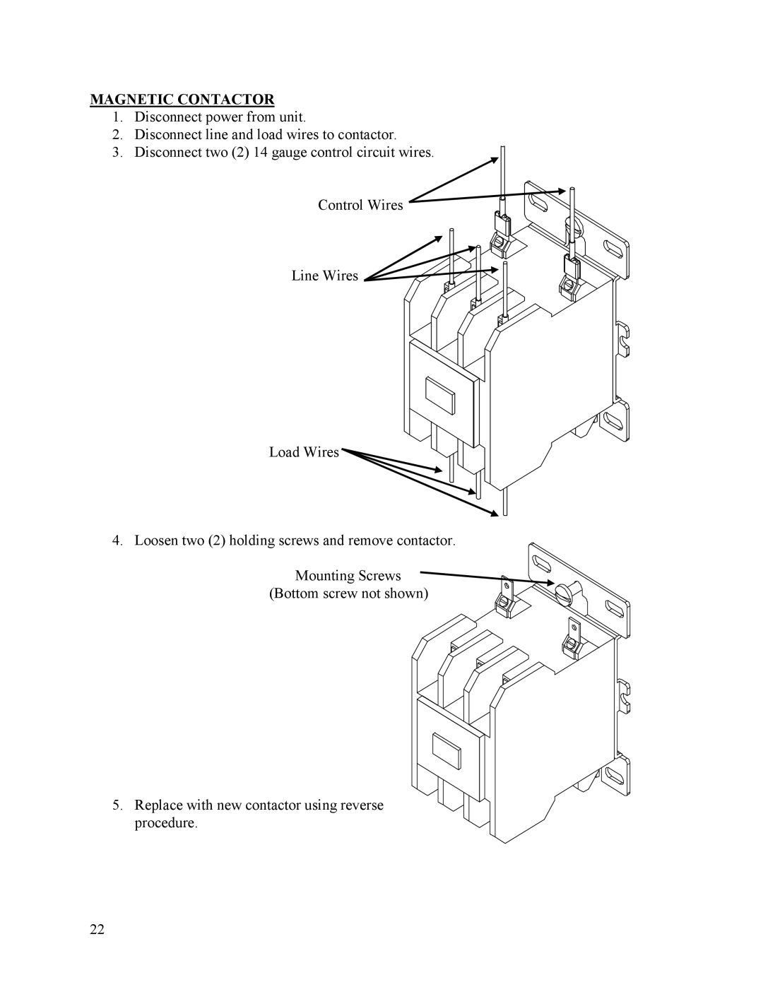 Hubbell Electric Heater Company B manual Magnetic Contactor 