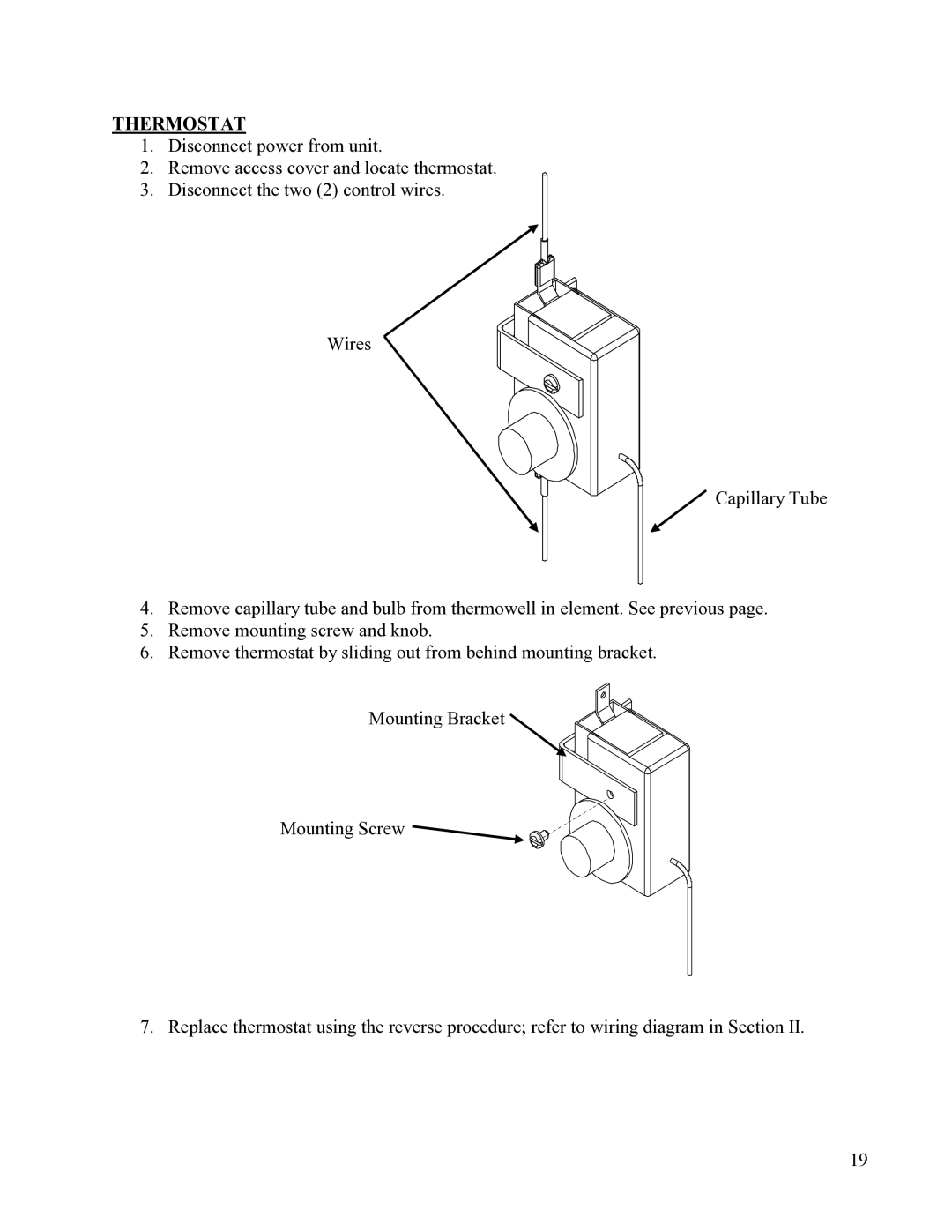 Hubbell Electric Heater Company CE110 manual Thermostat 