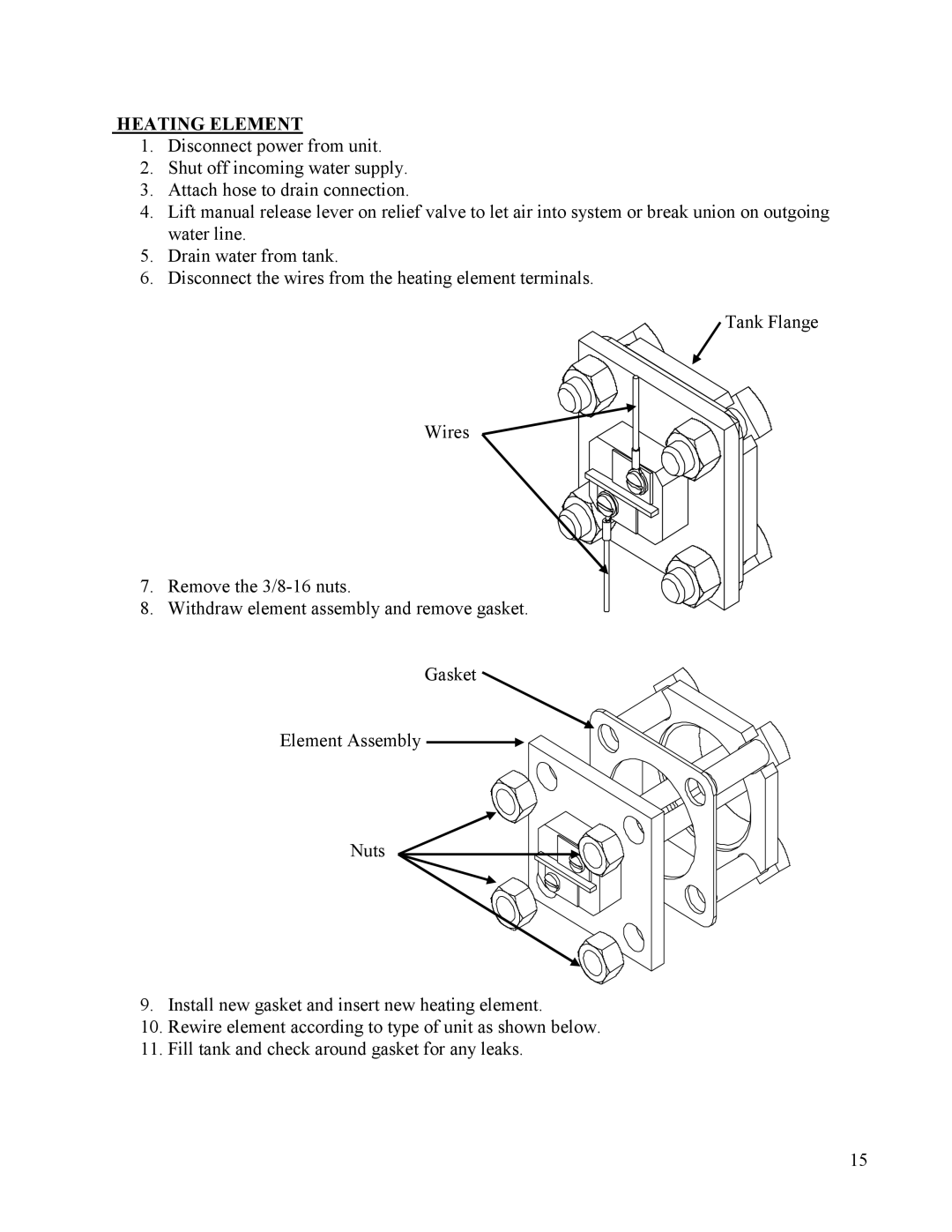 Hubbell Electric Heater Company manual Heating Element 